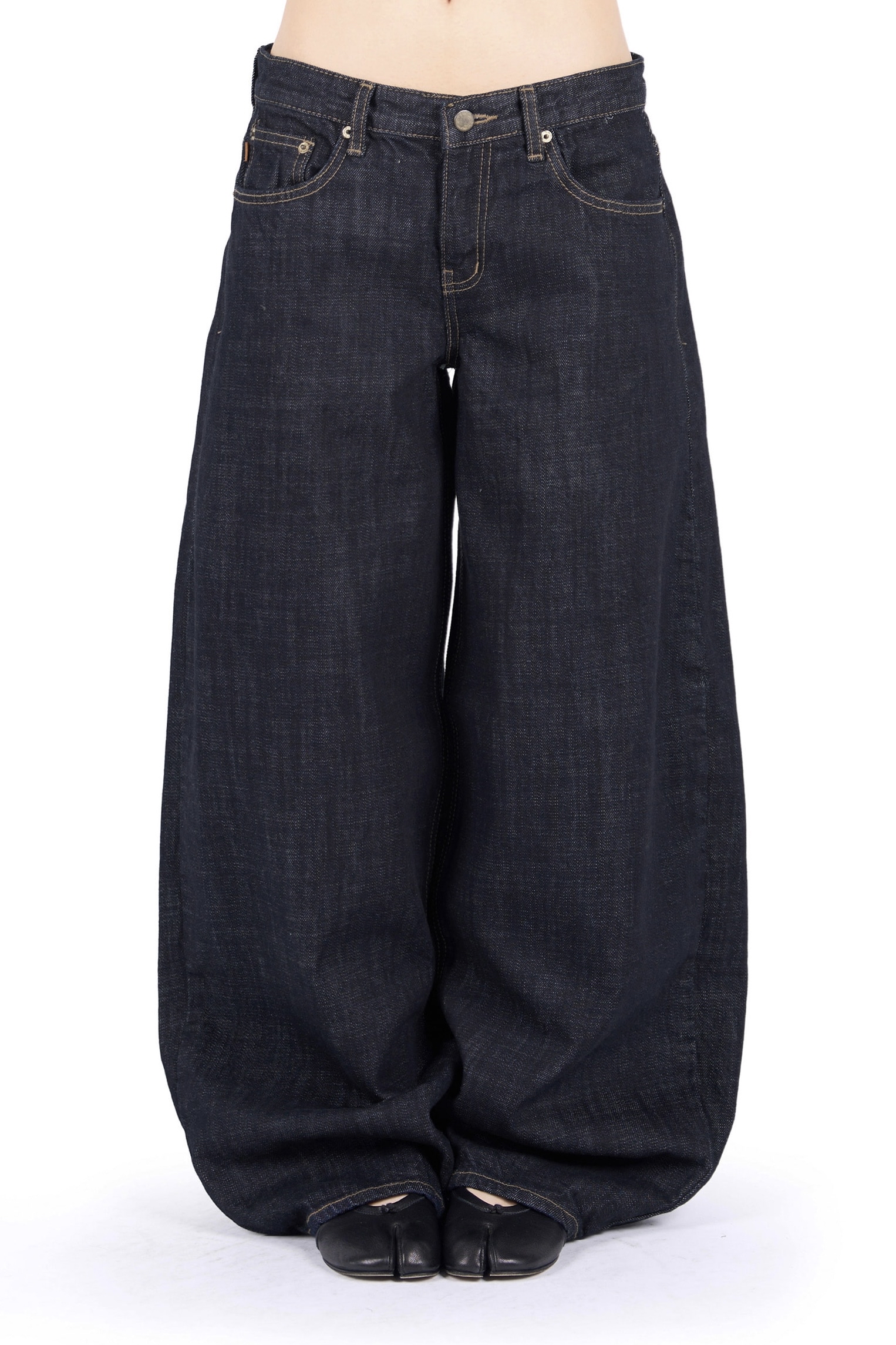 Raw Low Wide Denim Pants