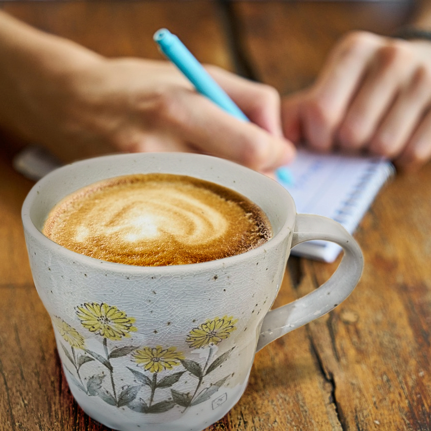 【日本製】美濃燒陶瓷手繪蒲公英+紫藤花馬克杯套裝 (330ml)