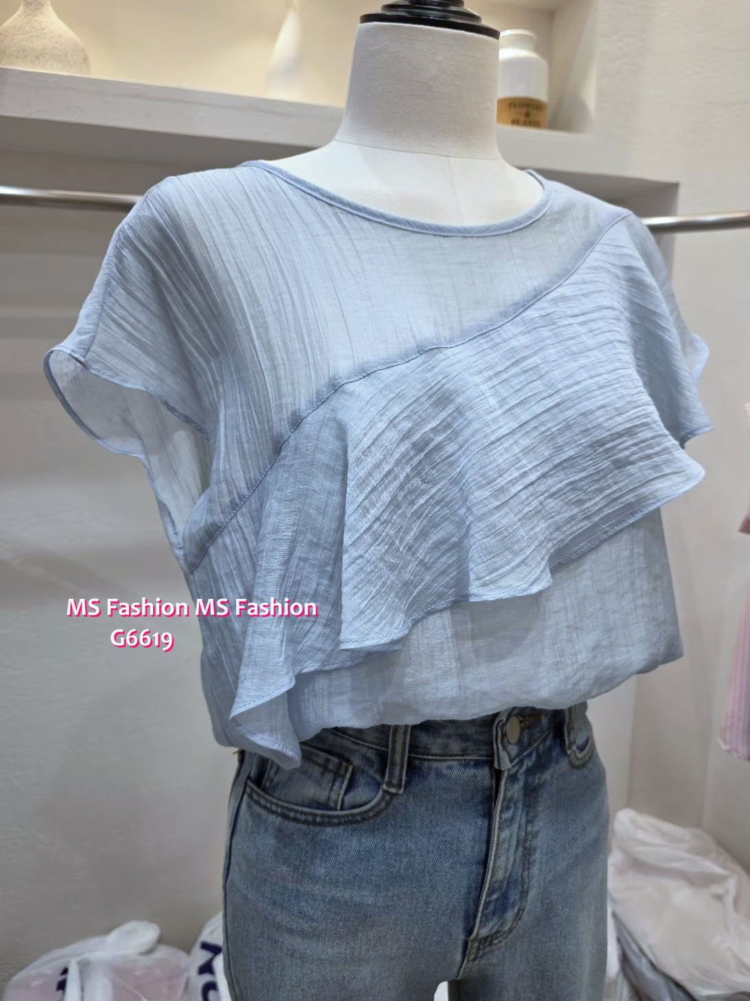 G6619 靚料靚色ruffle top