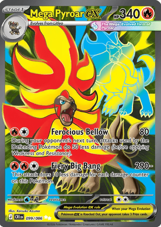 Pokemon TCG ME04 Chaos Rising 099/086 - Mega Pyroar (EX)
