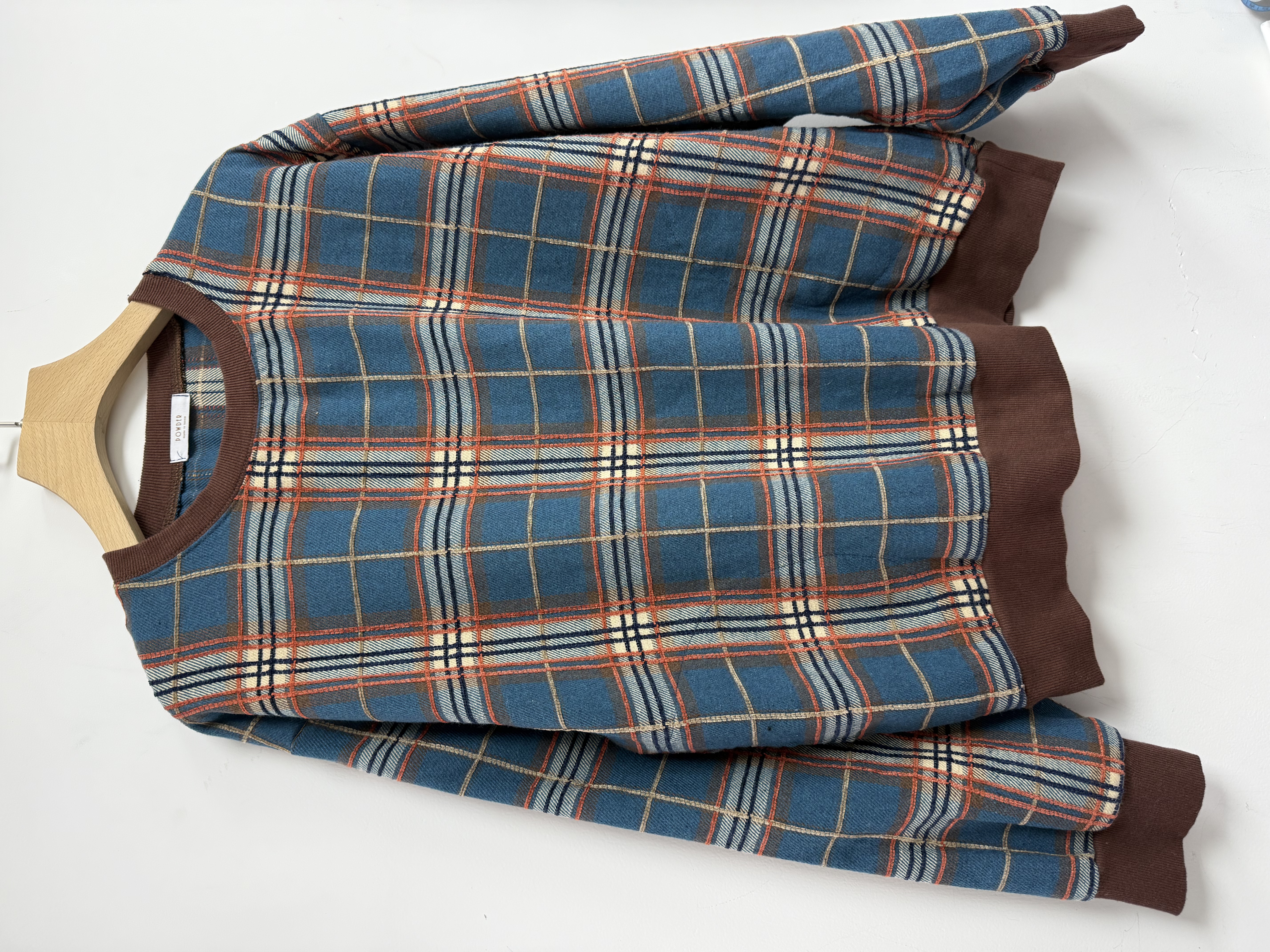 PW YE 立體絲絨車線格仔top