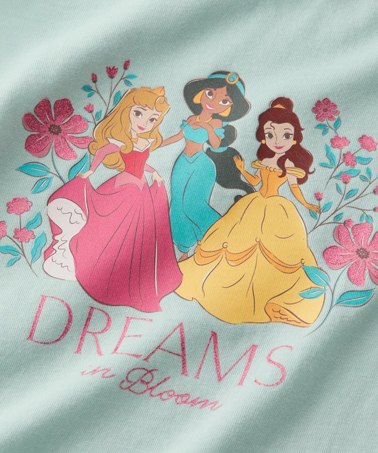 🌸預訂 台灣直送🌸迪士尼公主系列三色網紗印花純棉長袖T恤