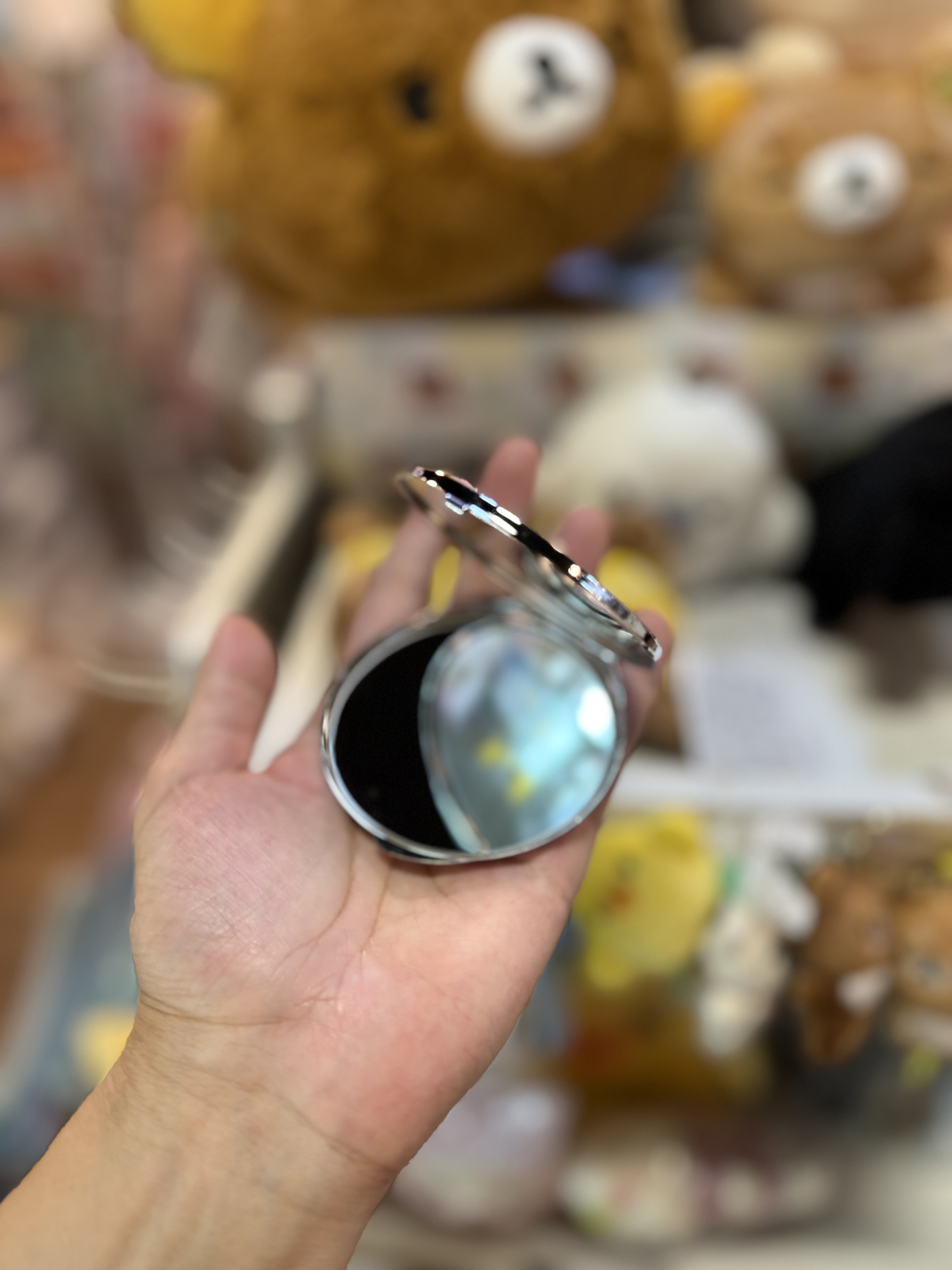 《現貨》全新Rilakkuma 黑白波點天使系列圓型小摺鏡