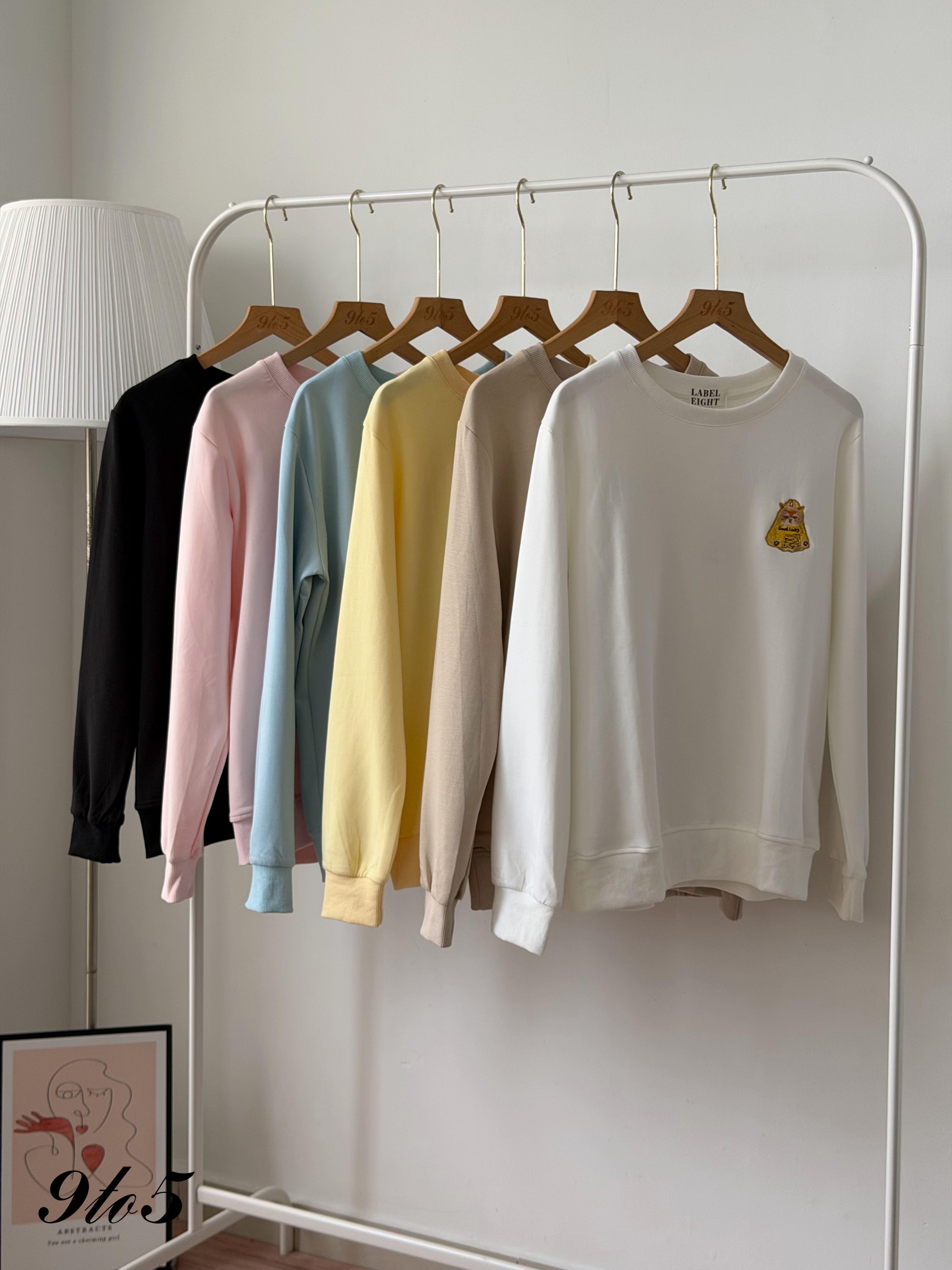 T4493 Embroidery Cat Sweatshirt - 6 Colors 