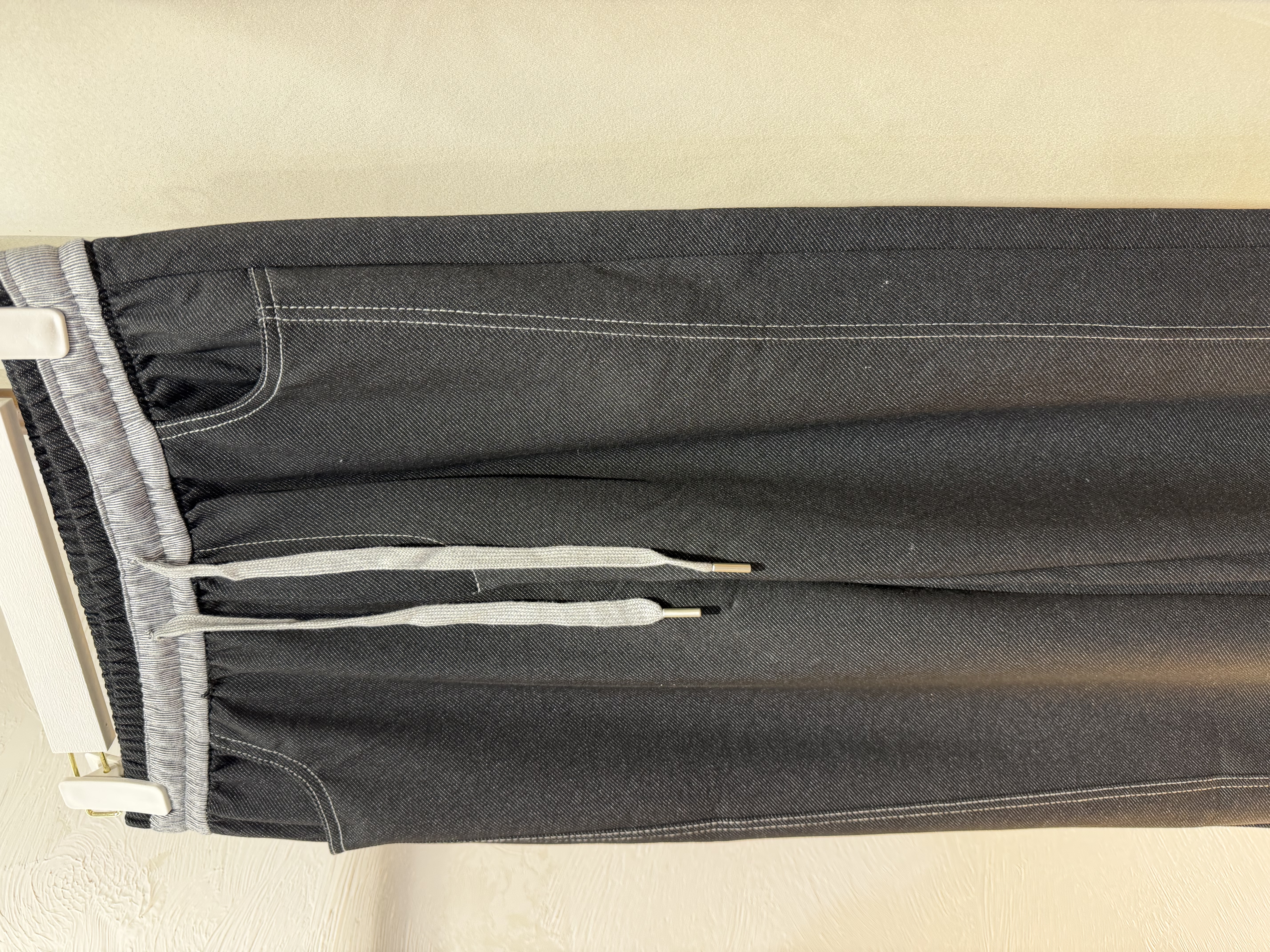 拼色腰闊腿褲，26-34腰，長38