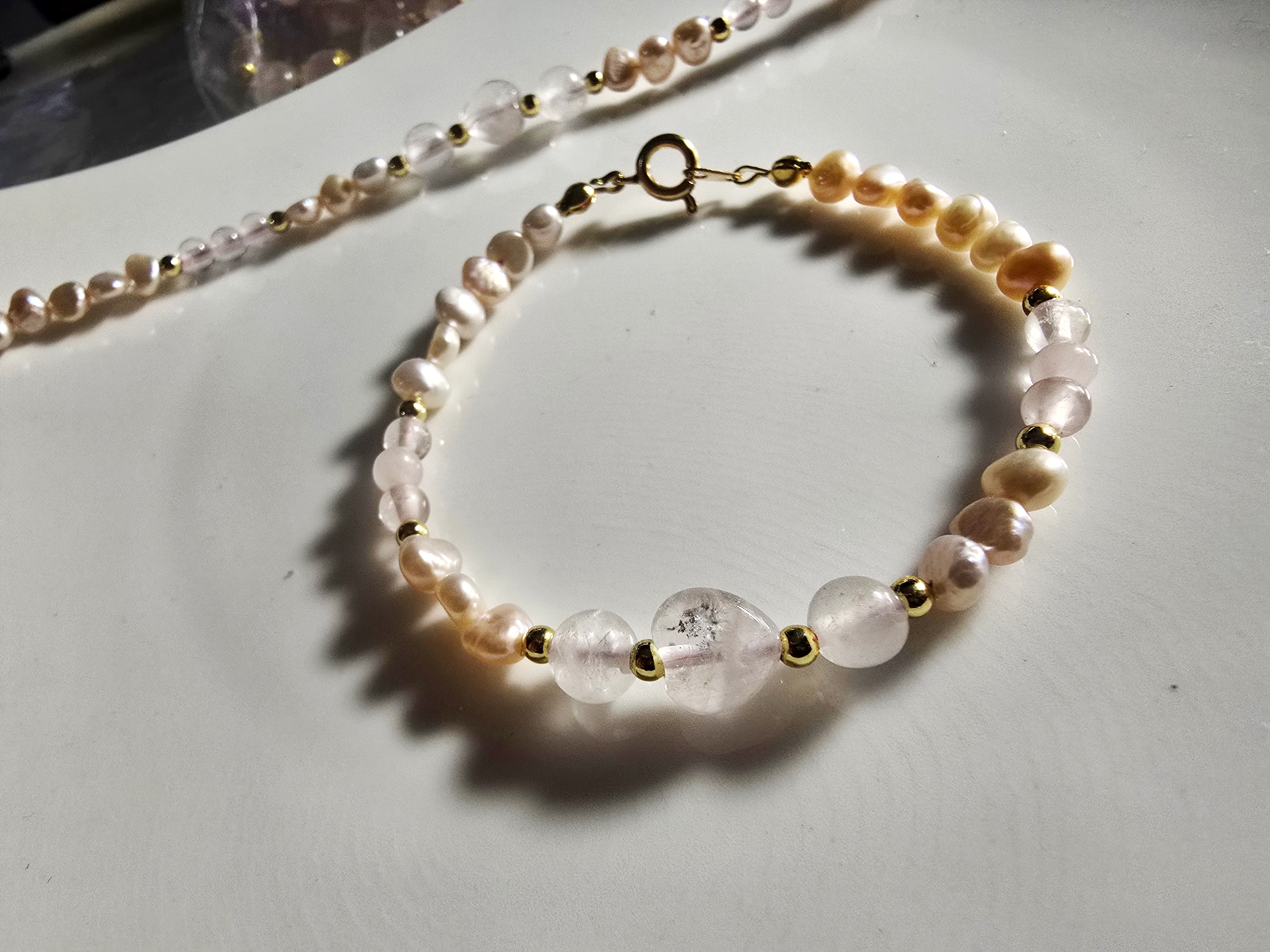 FWP0125-16  天然珍珠粉晶復古手鏈