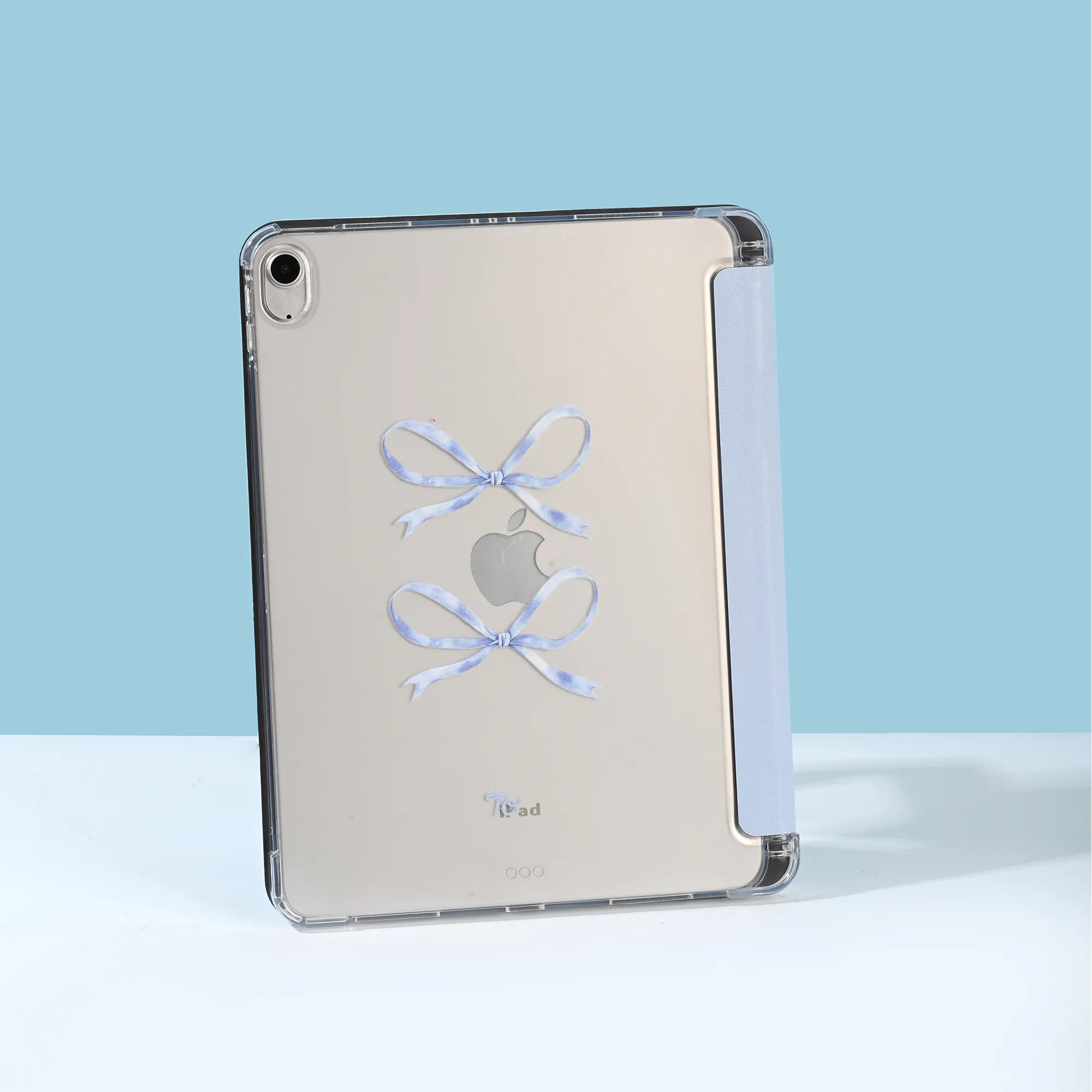 【The Silky Blue Ribbon】透明磨砂書本式 iPad Case