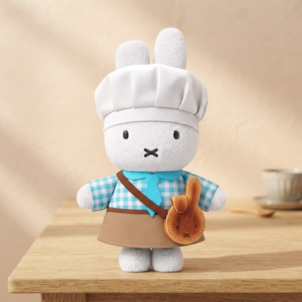 Miffy - 烘焙系列公仔掛飾 (藍色麵包師款)