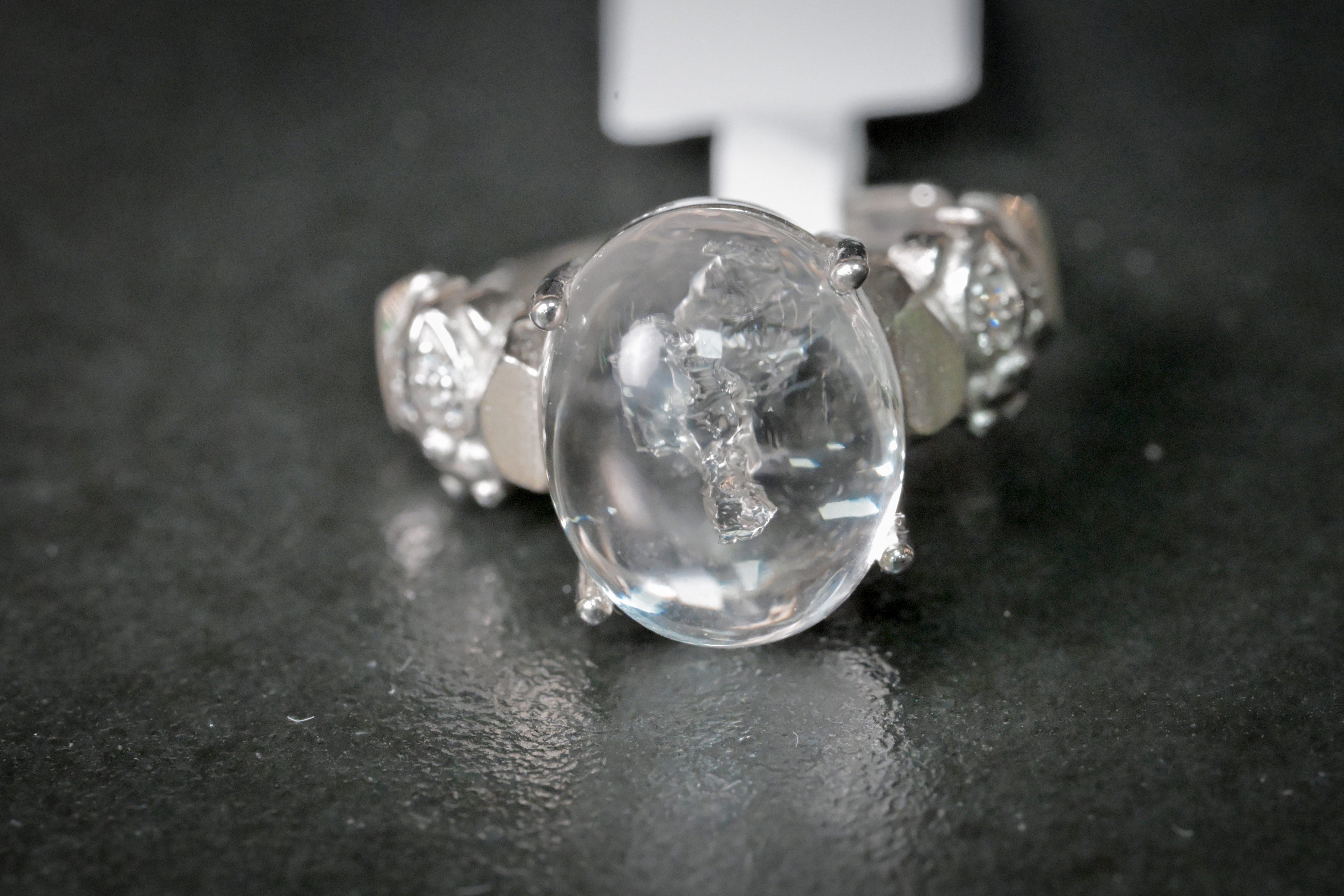 白水晶純銀戒指 #020｜日信水晶 身心工房｜White Crystal Sterling Silver Ring #020