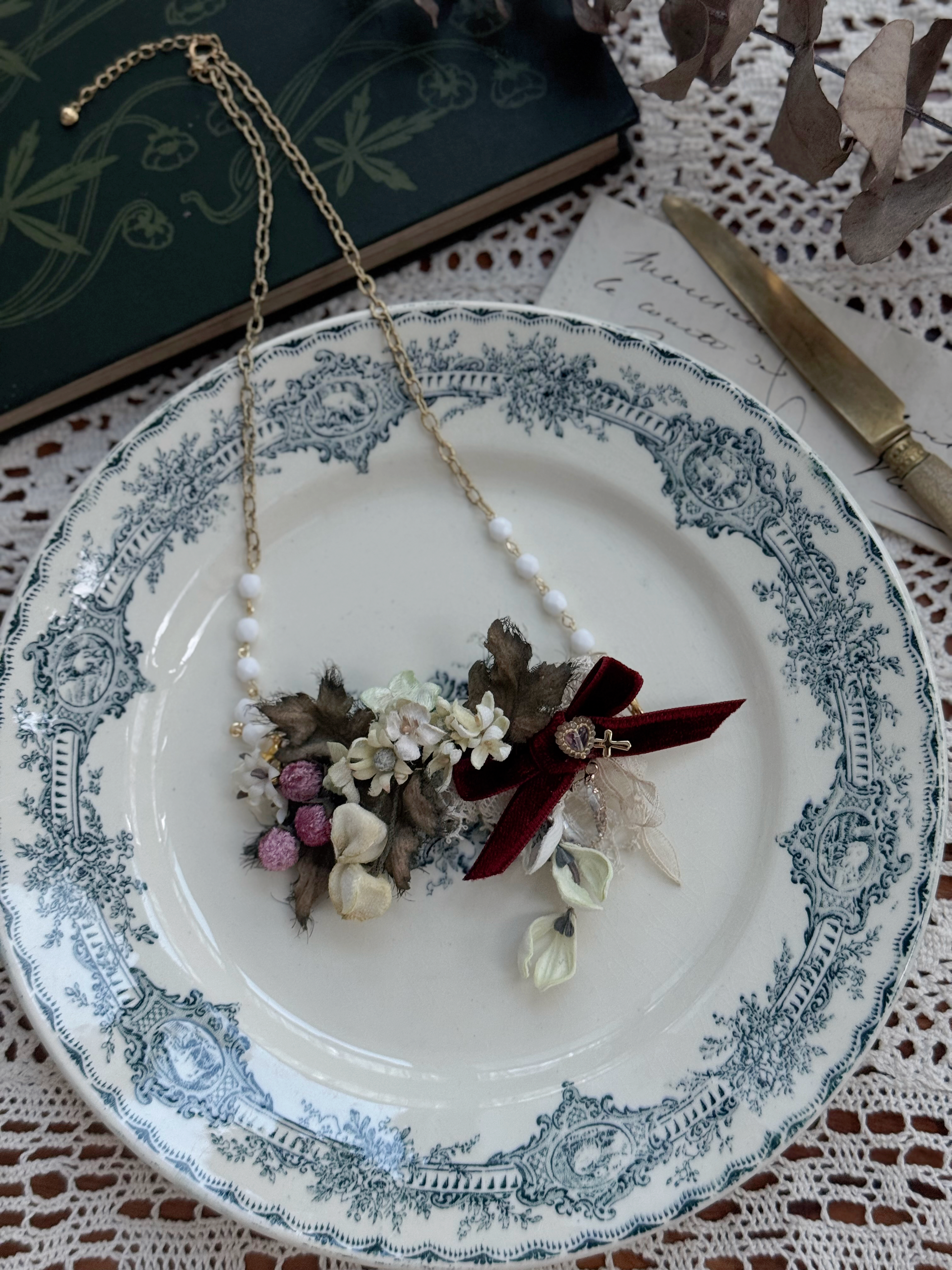 冬日風格兩用髪夾+頸錬