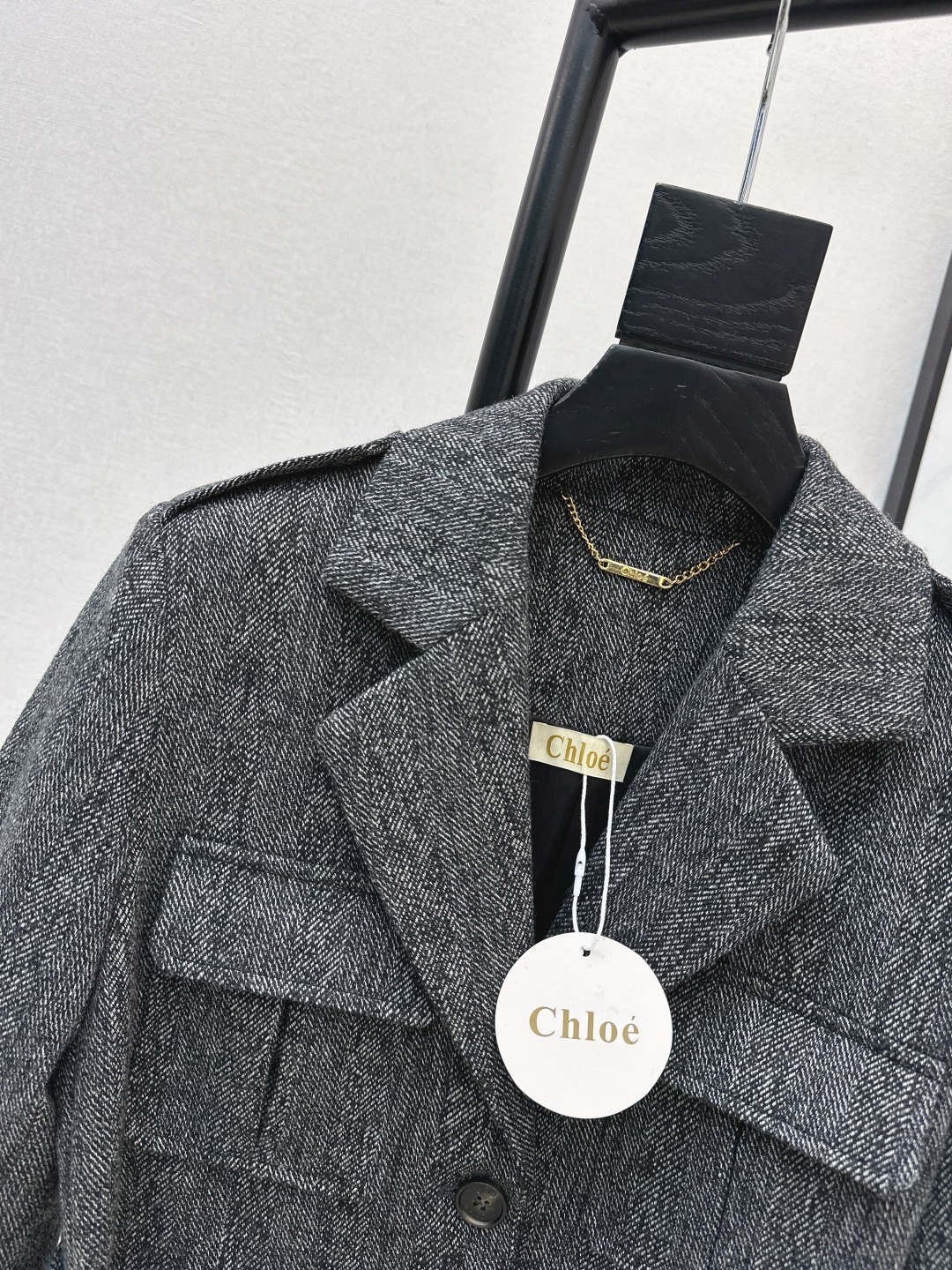 【頂級原單】Chloé Utilitarian Jacket In Chevron Wool 羊毛外套