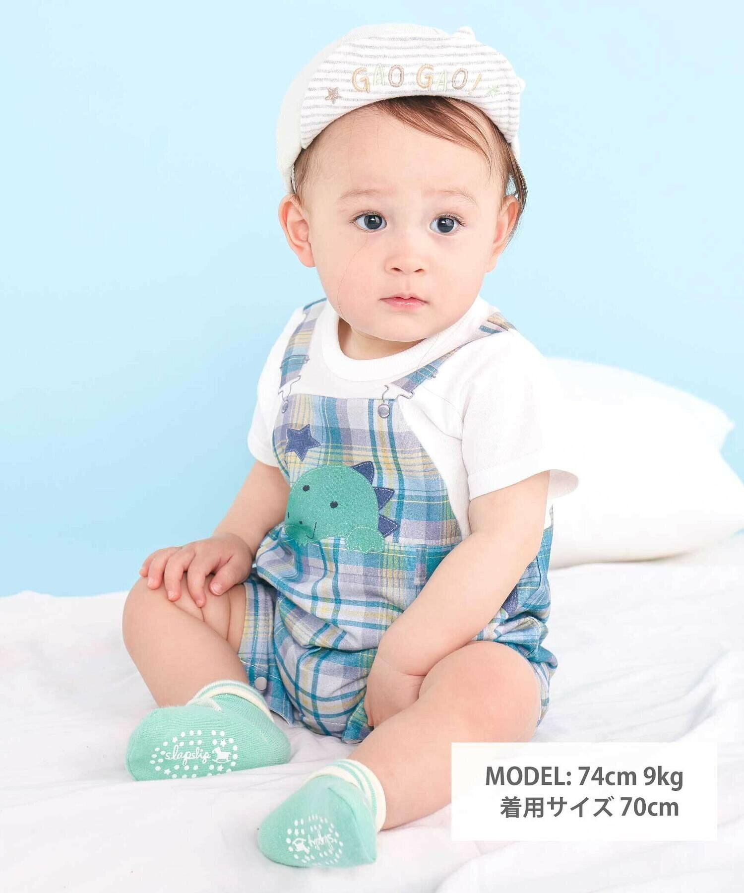 🇯🇵預訂 日本直送🇯🇵Slap Slip Baby兩色動物恐龍吊帶短袖連身服