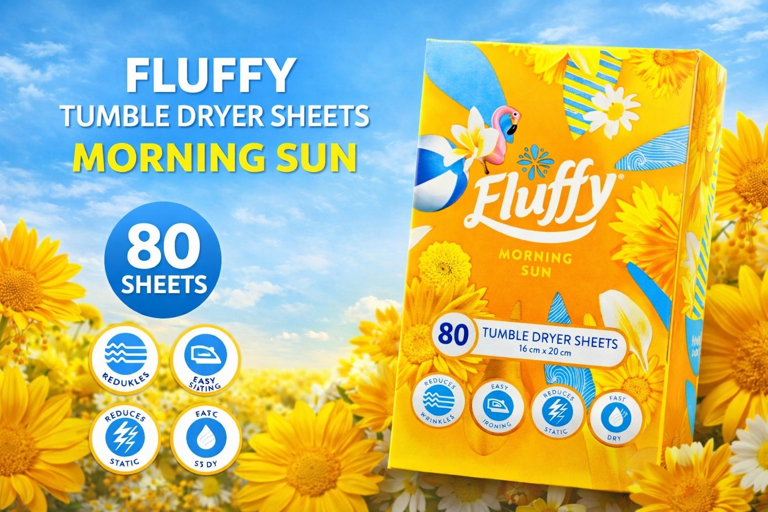 【預訂】FLUFFY 防靜電衣物柔順紙 (1盒80張)