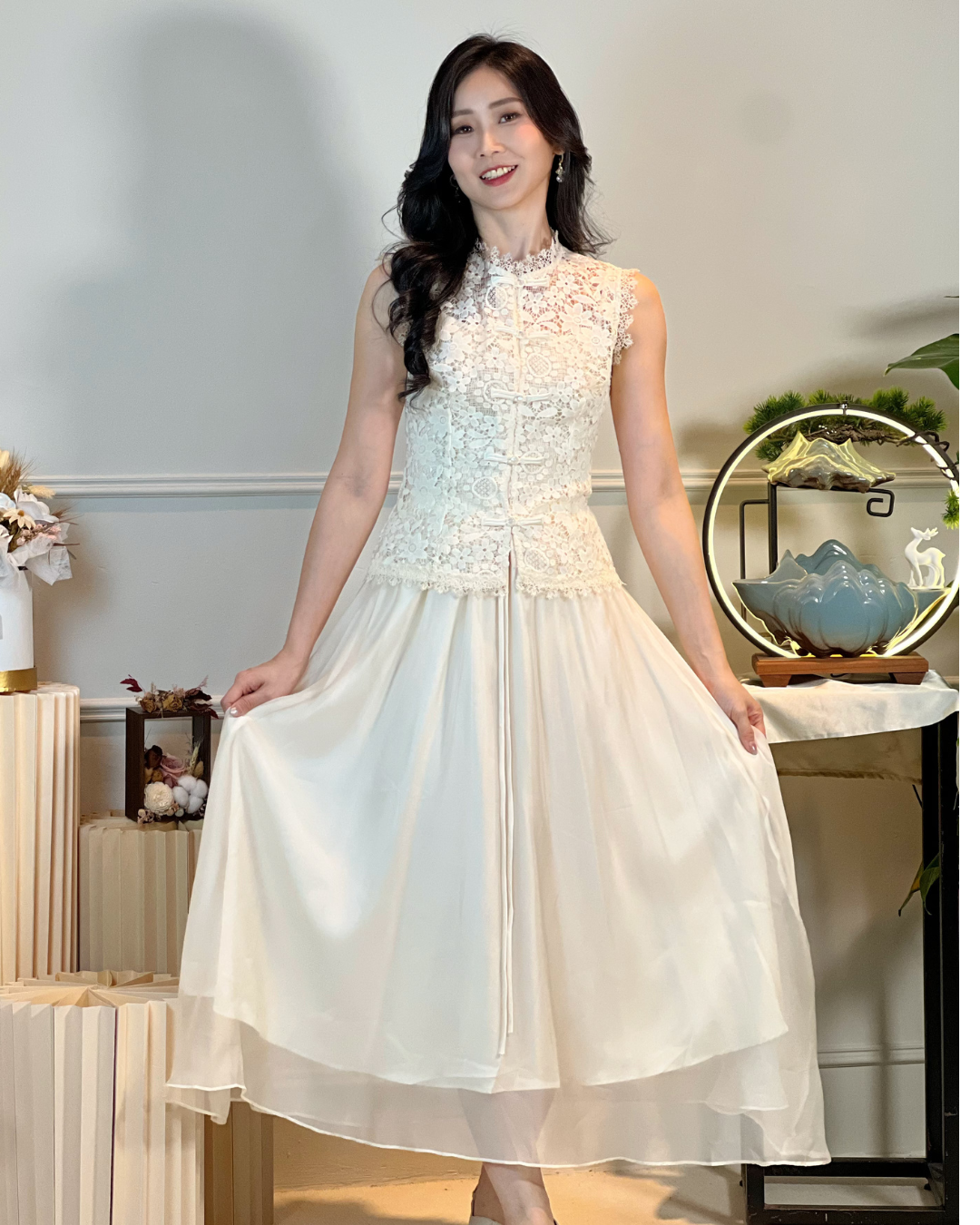 5103 Natividad Mesh A Line Skirt 