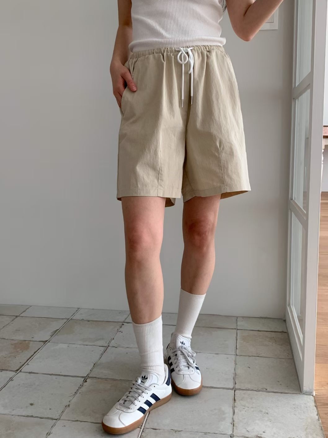 221288 淨色布短褲