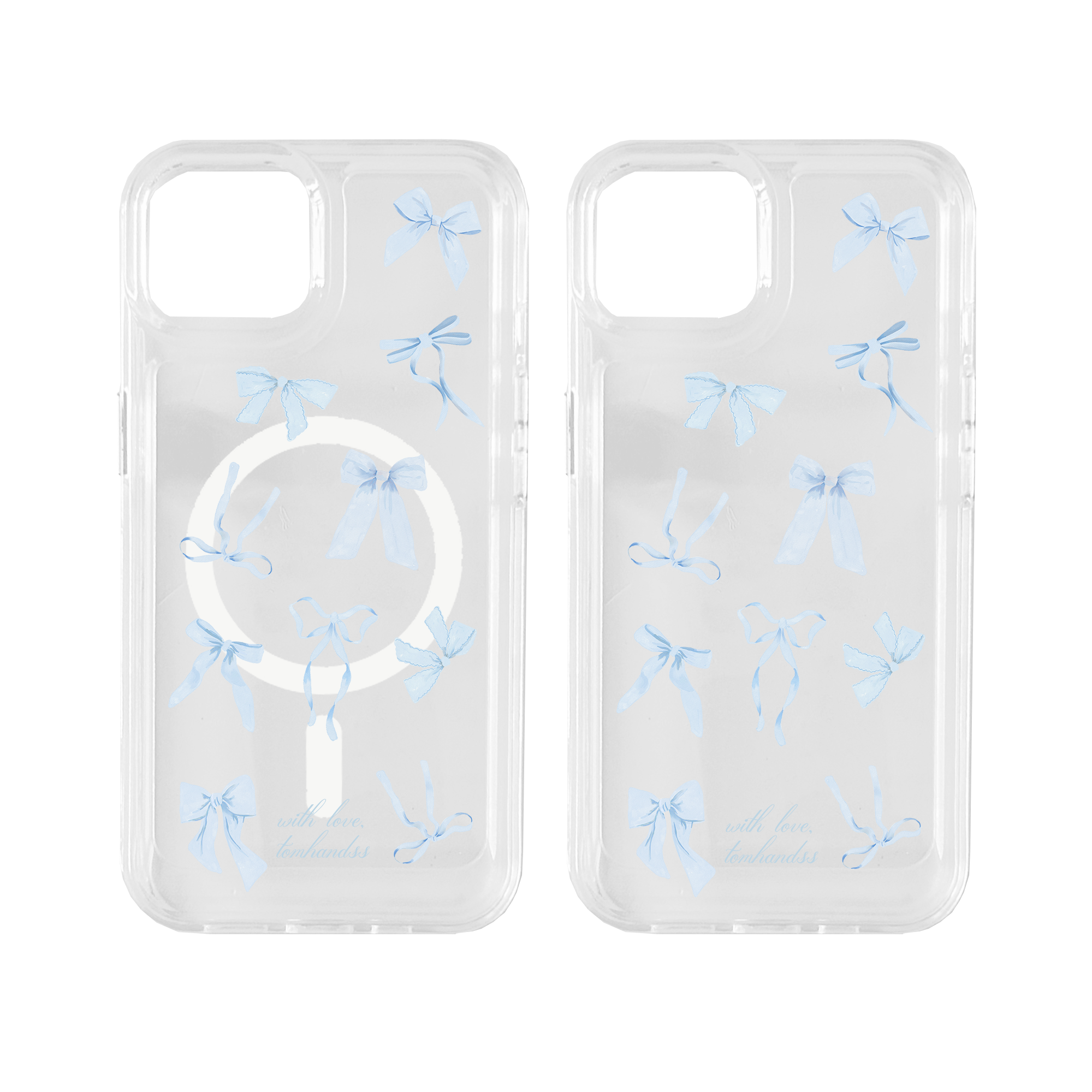 【The French Candy Floss Ribbons*BLUE*】透明MagSafe iPhone Case