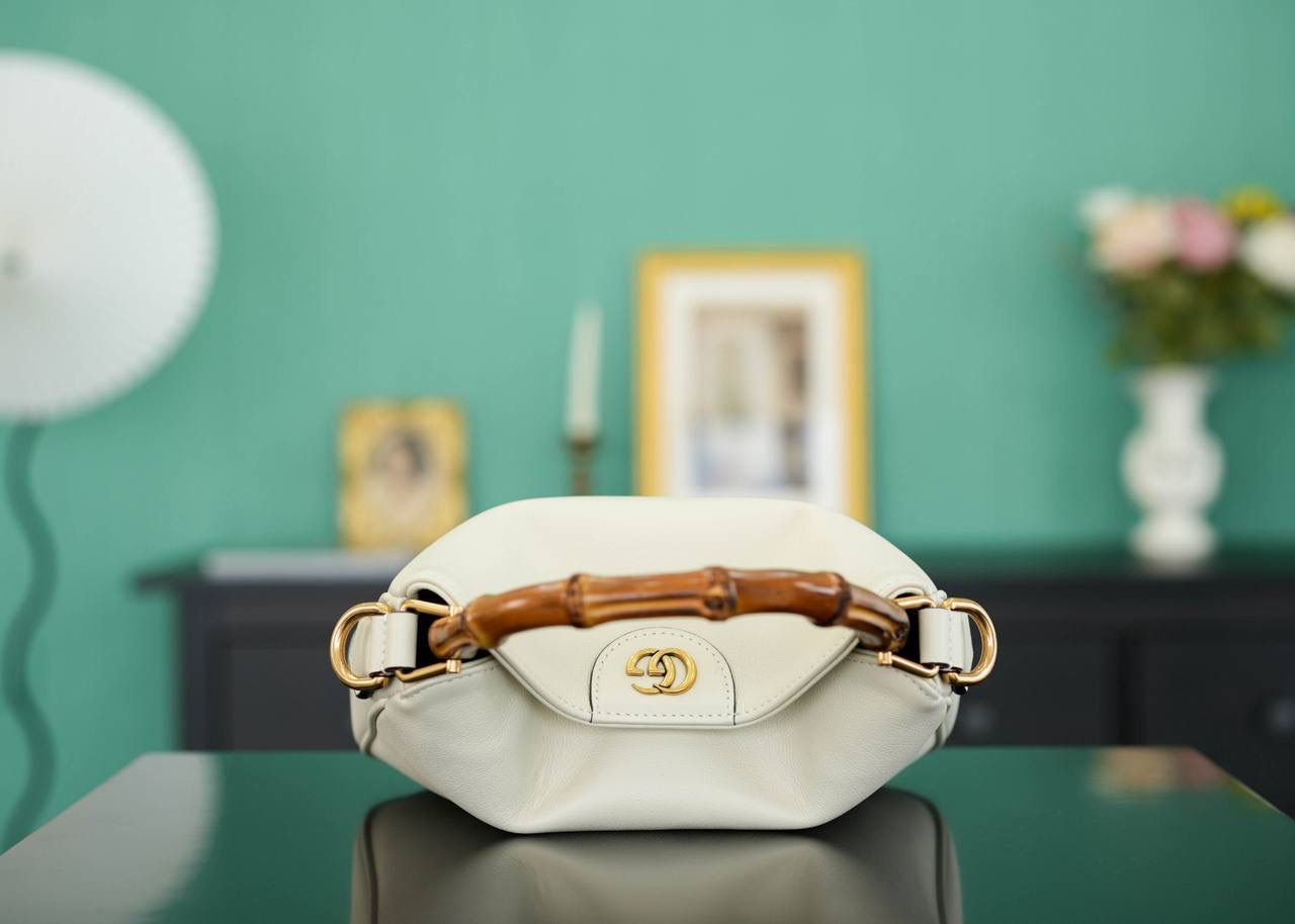 Gucci Bamboo 1947 Small Top Handle Bag - Ivory Leather