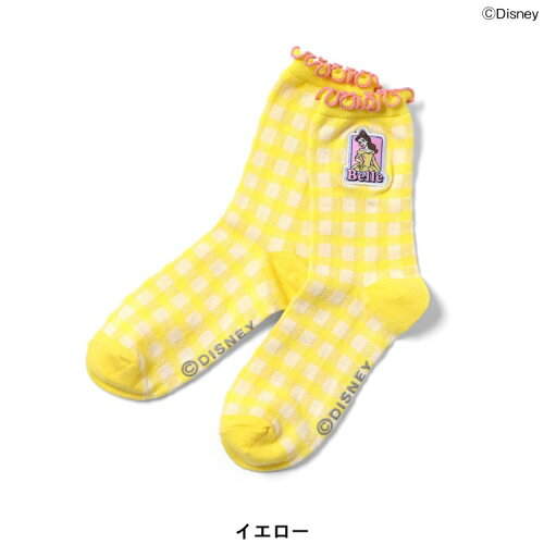 🆕【⭐訂購⭐】🇯🇵 日本直送 🌀#DisneyPrincess 刺繡貼片 格紋 撞色荷葉邊 短襪［3款選］🌀[ELFA-0184][260723]