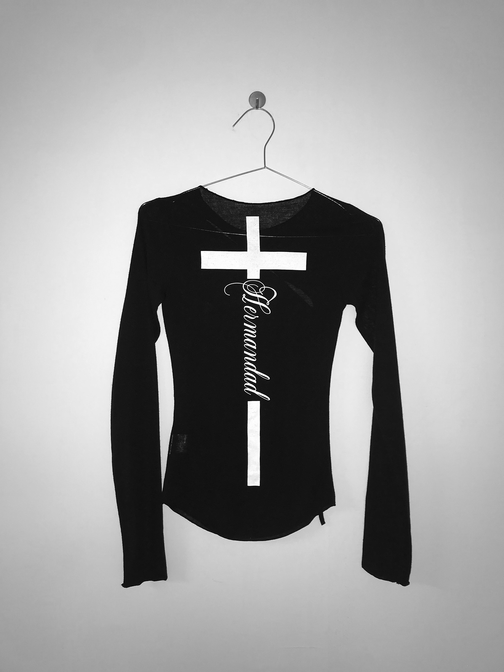 Sheer Tie-Front Cross Graphic Top