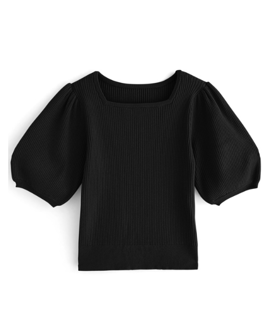 泡泡袖針織上衣 [kz257]