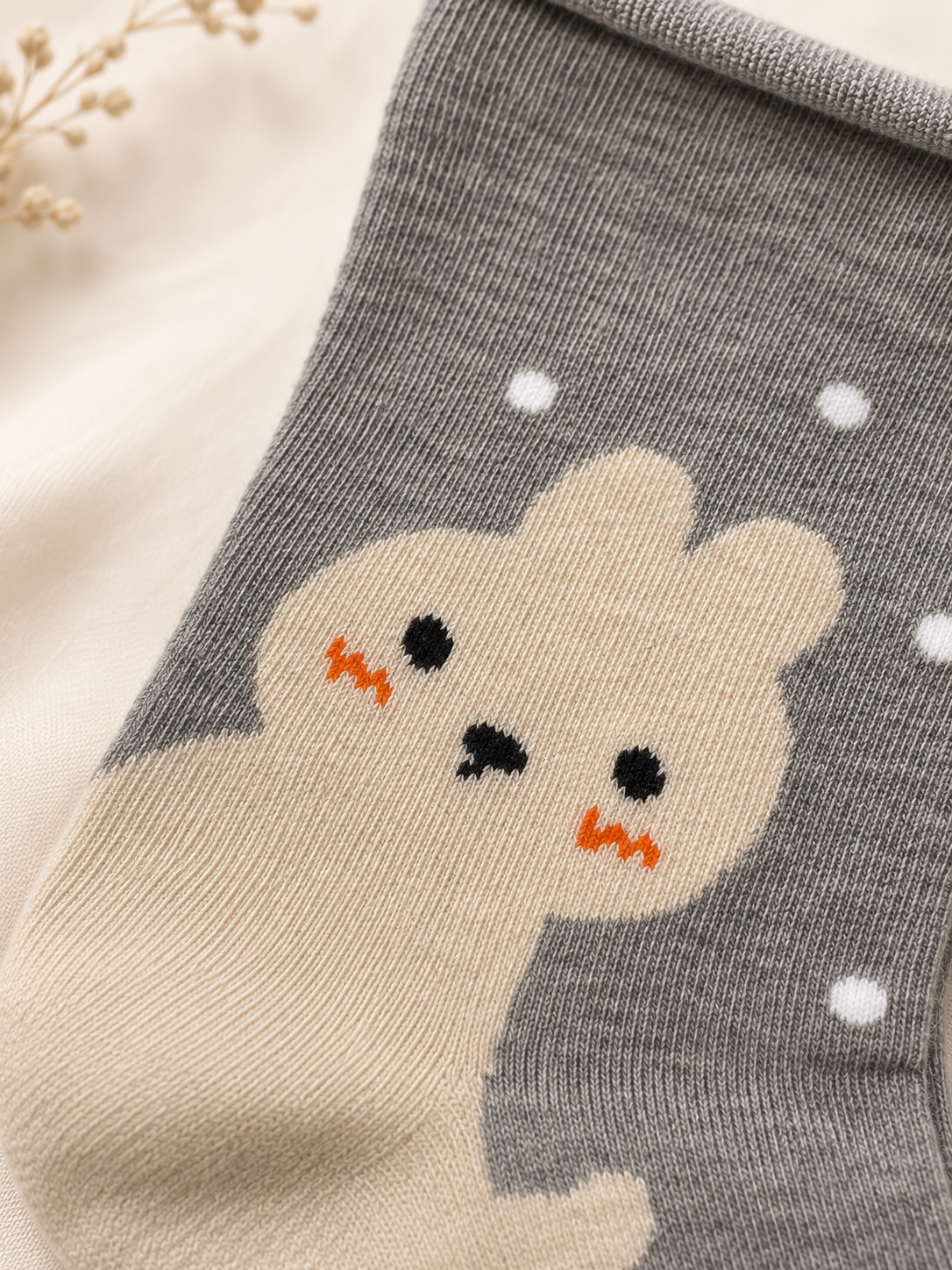 Korean Bunny Polka Dot Mid Socks