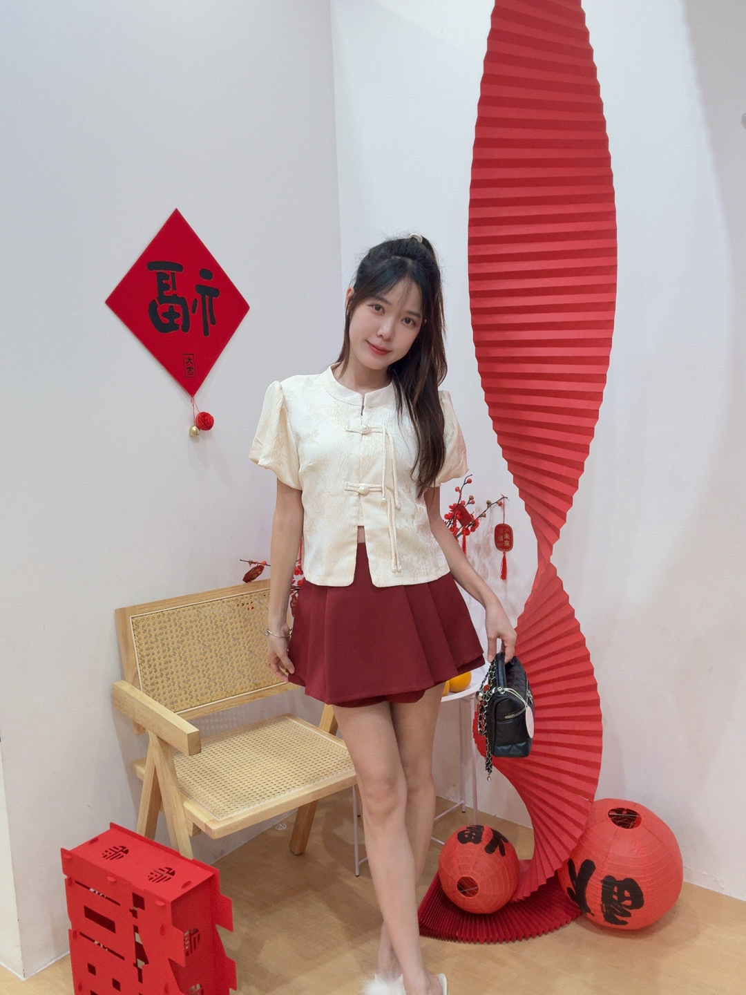 新中式气质国风提花短袖上衣 R2927