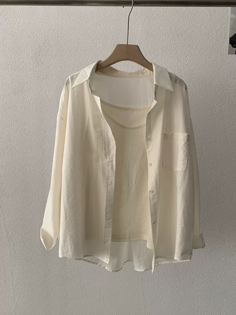 爆款！休闲穿搭 防晒衬衫两件套