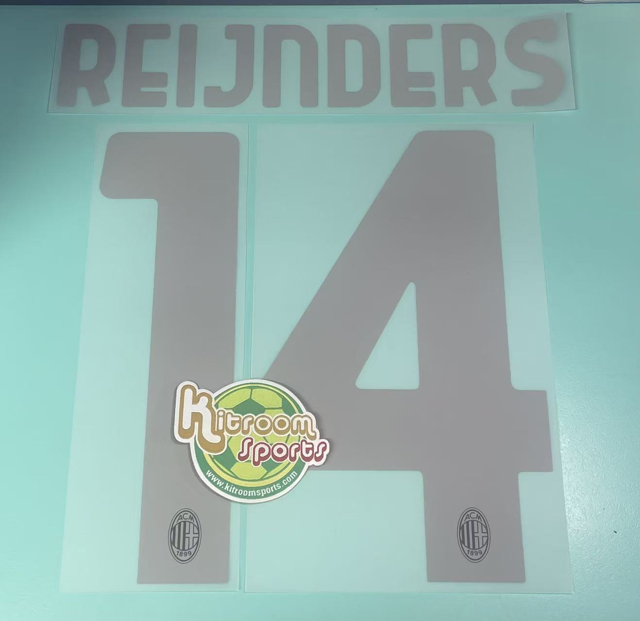 2023-24 Milan x Pleasures kit Black Nameset #14 REIJNDERS