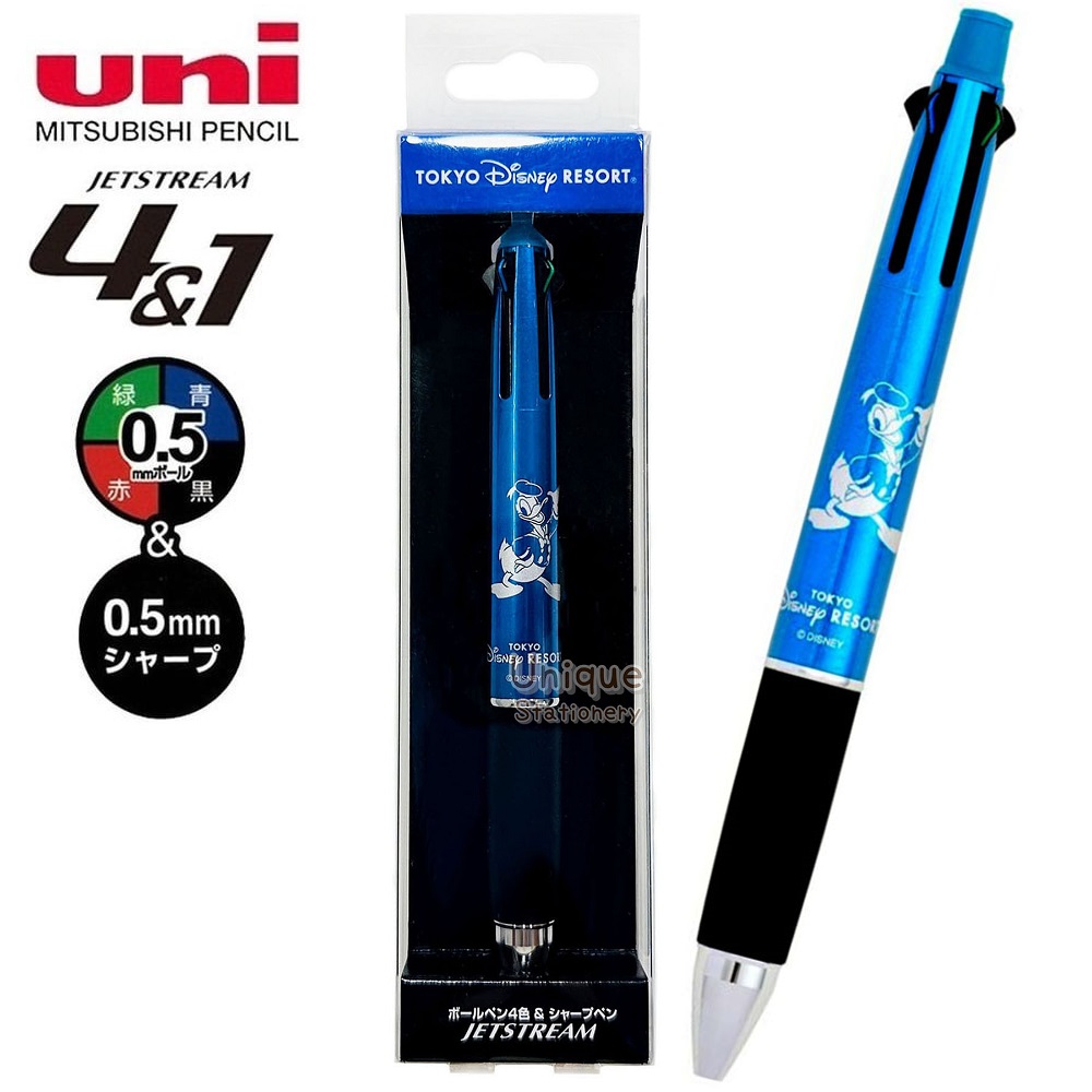 現貨｜【日本 Disney Store 限定】 Donald Duck 唐老鴨 Disney 日本製 uni Jetstream 4&1 多功能 5用筆 0.5mm 4色原子筆 + 0.5mm 鉛芯筆 056688