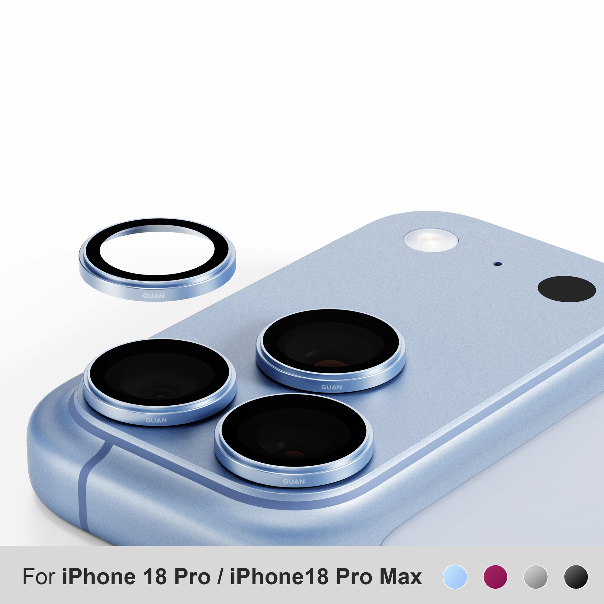 GUAN iPhone 18 series 頂級藍寶石鏡頭貼：莫氏 9H 超硬度抗刮防護