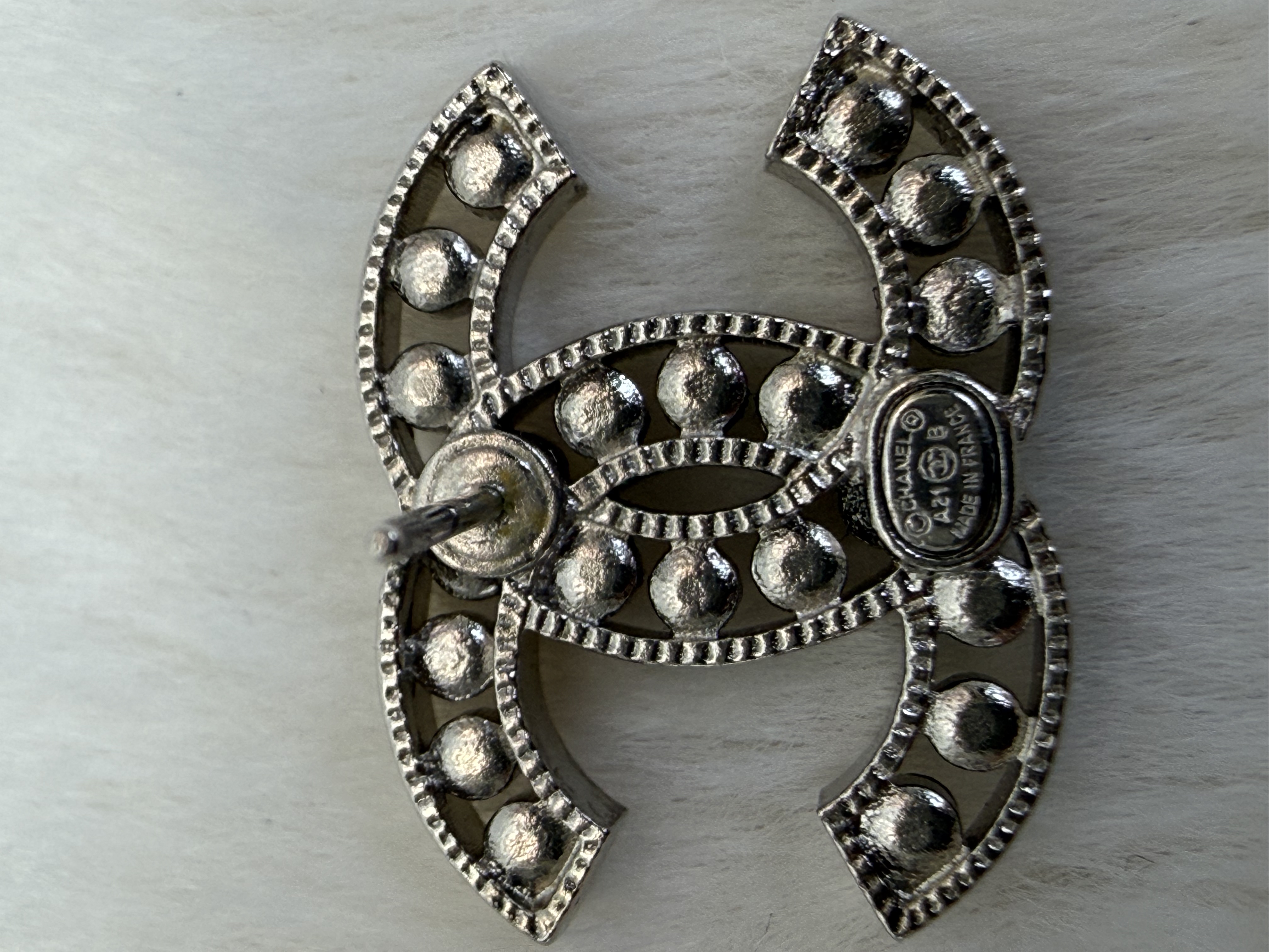 Chanel香奈兒 耳環雙C滿鑽