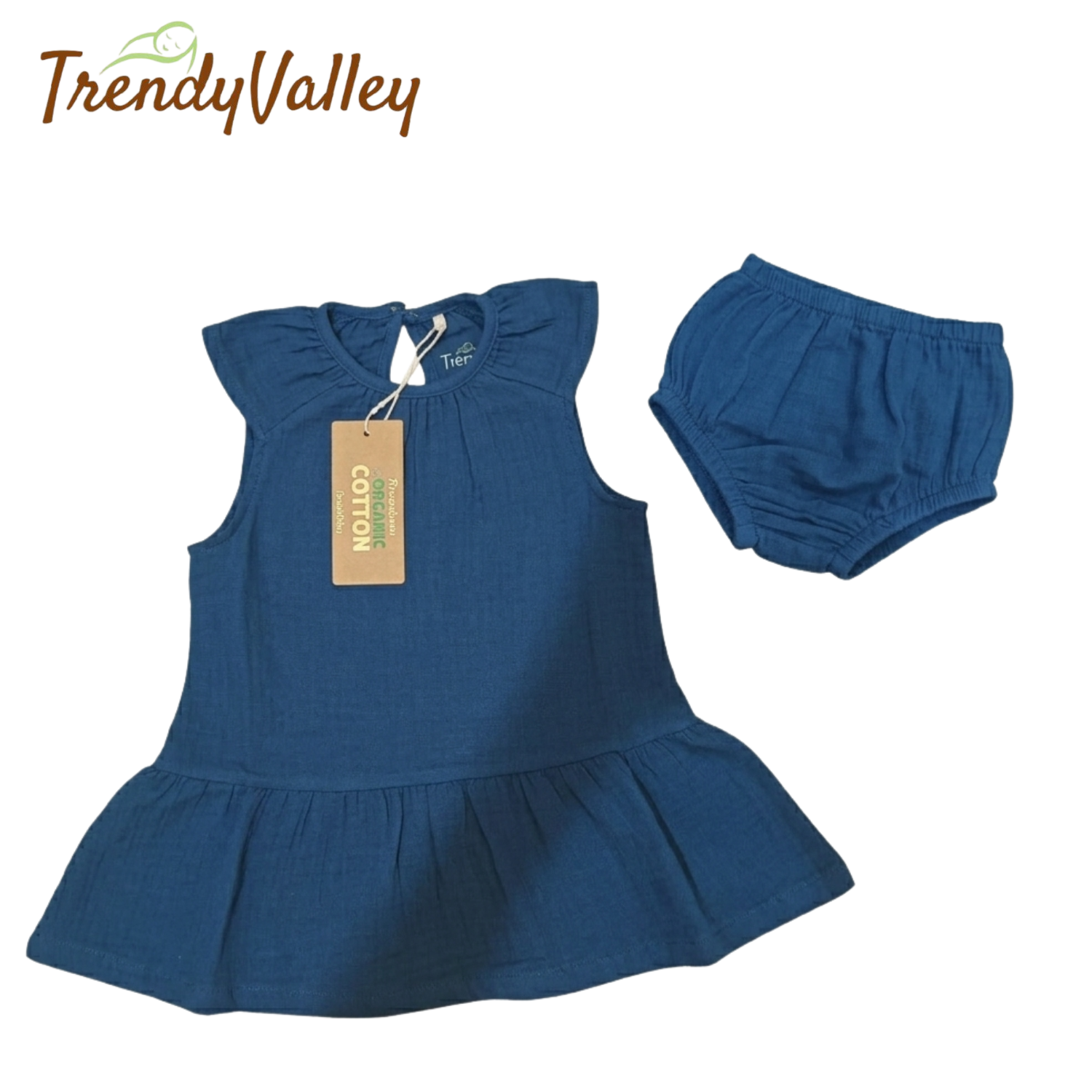 Trendyvalley Gauze Organic Cotton Baby Girl Gauze Dress