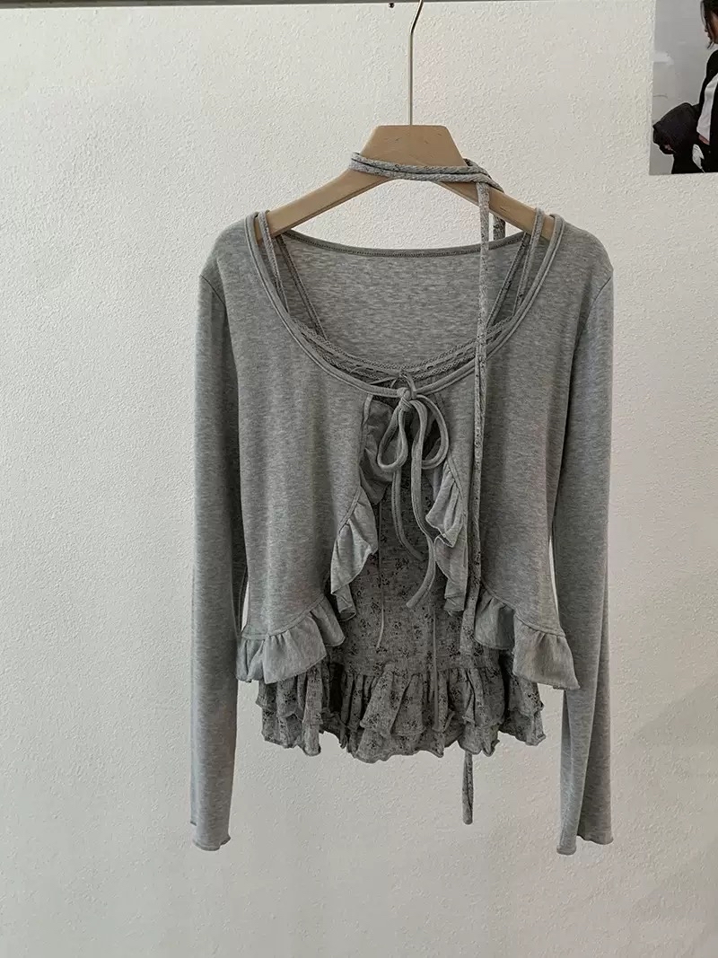 小清新温柔碎花 两件套