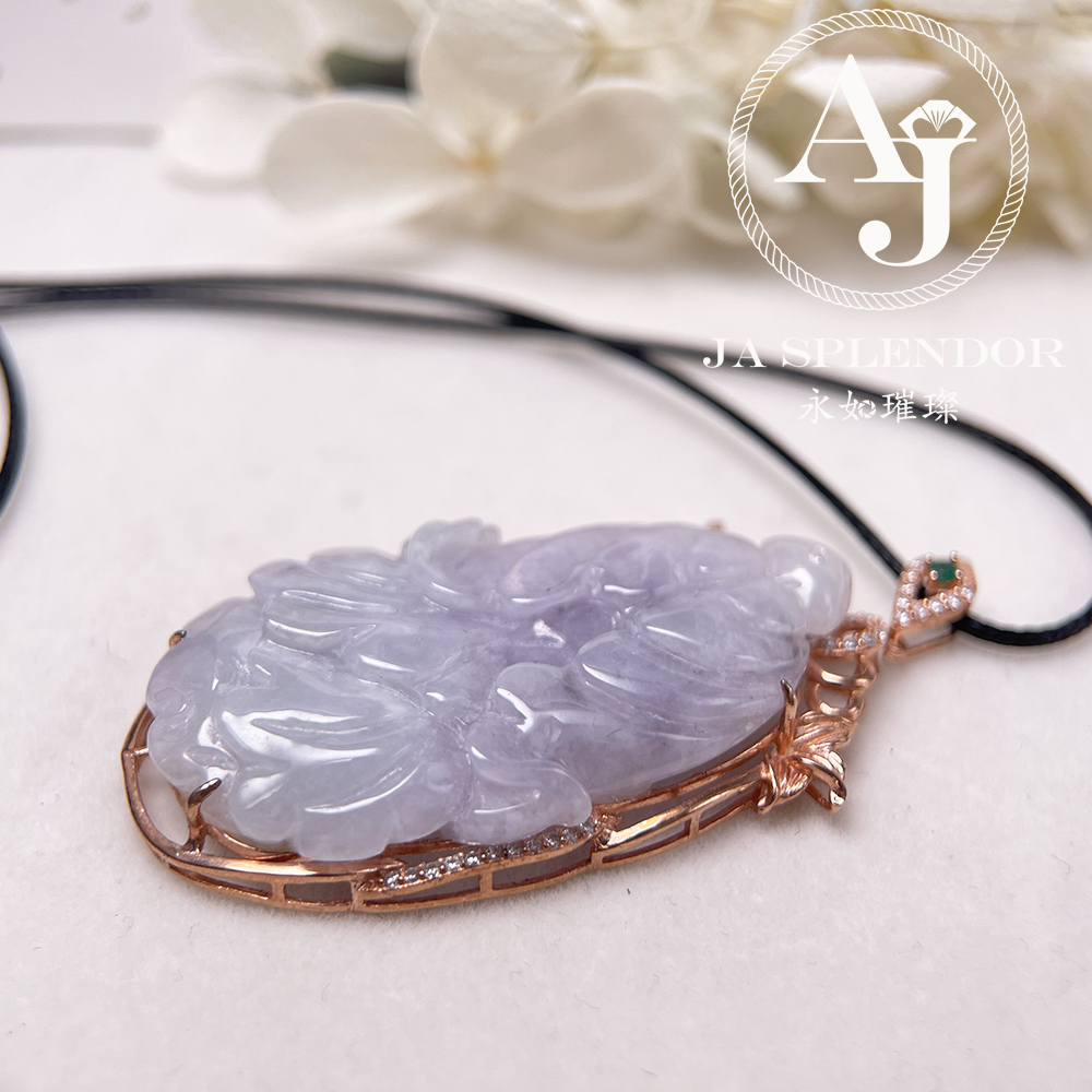 JNS-48 天然翡翠A玉 冰糯粉紅佳人灑烏鷄生意興隆/財源滾滾來/生菜