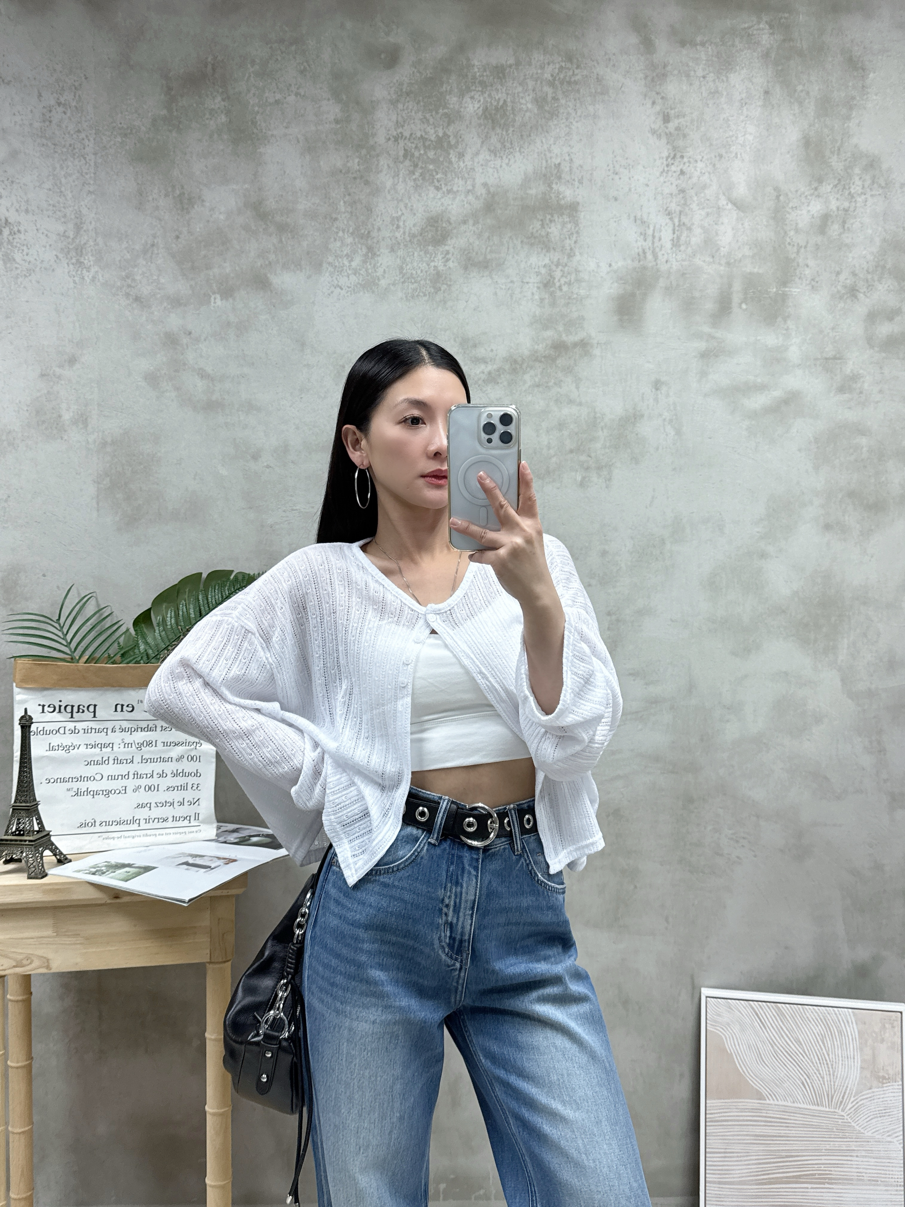 F06 藍色直腳牛仔褲