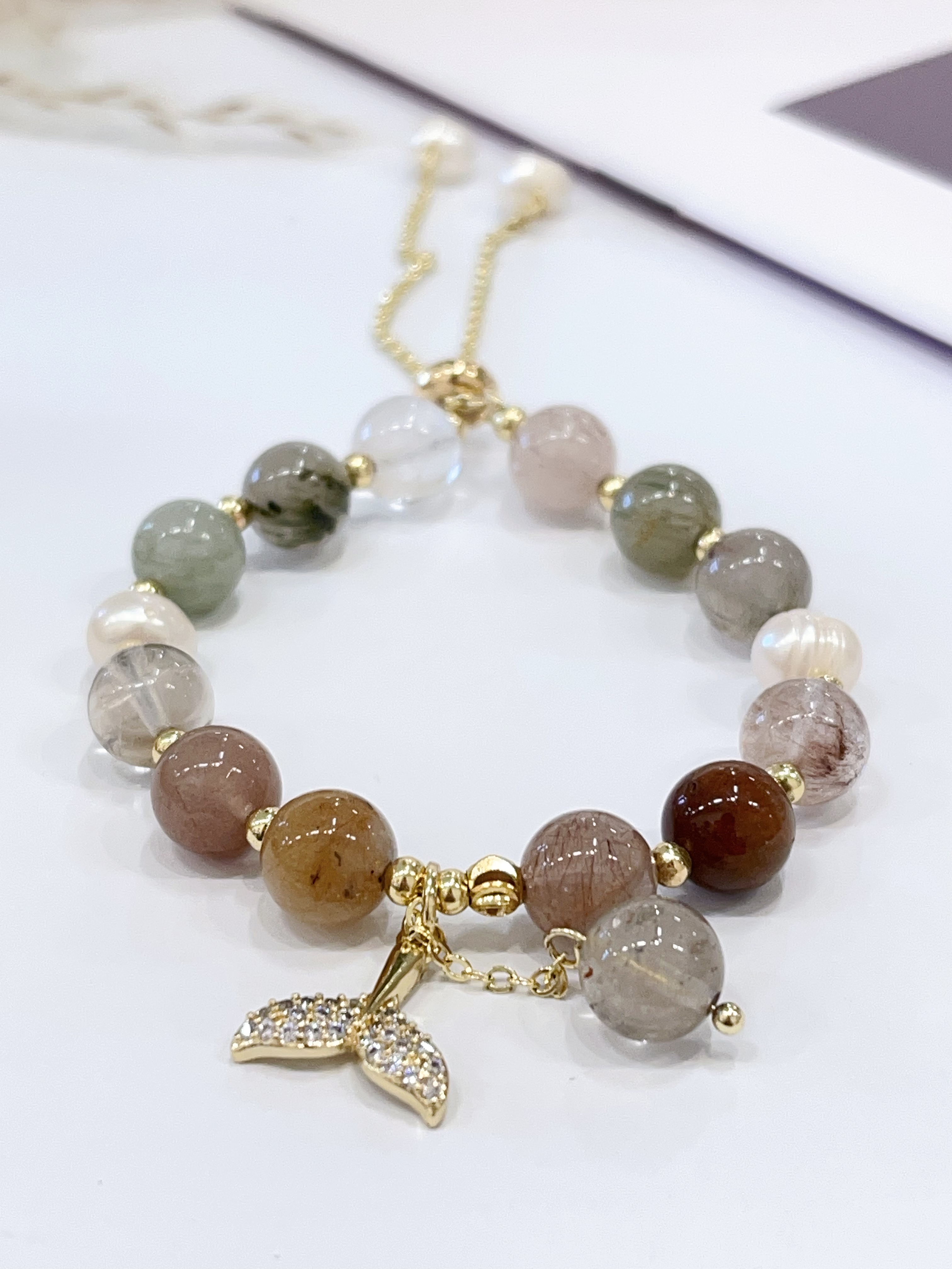 🌈 多宝水晶 × 珍珠手串 Multicolor Crystal & Pearl | 8mm