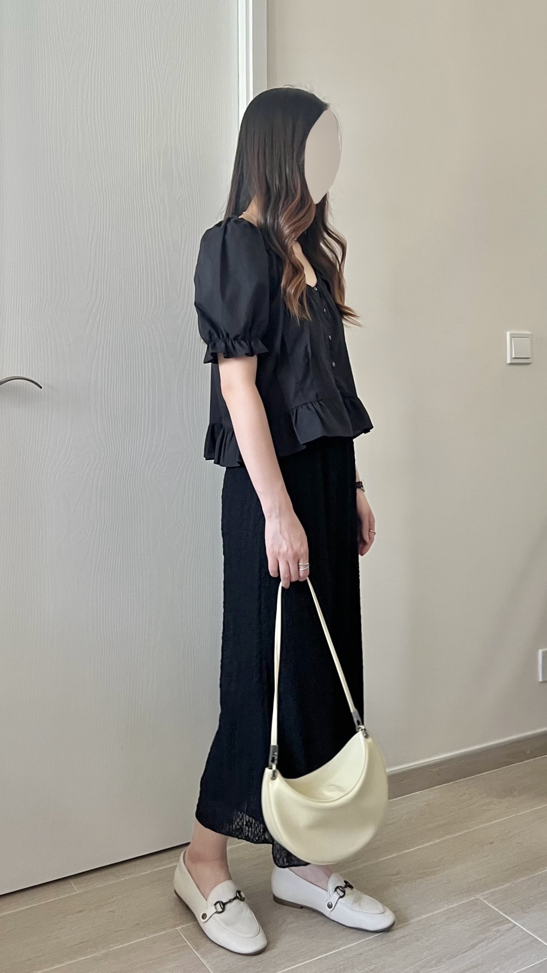 公主膊花邊短袖blouse