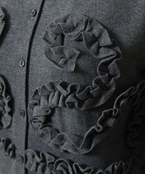 S形荷葉紋針織外套