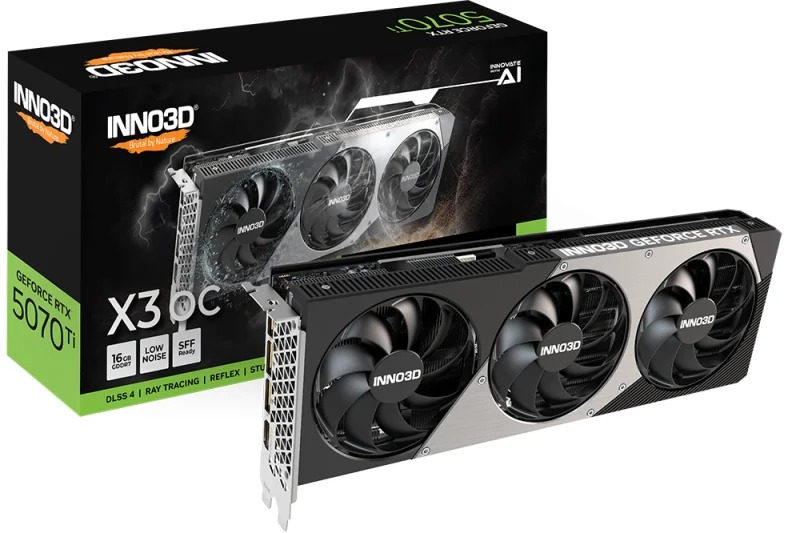 Inno3D GeForce RTX 5070 Ti X3 OC 16GB GDDR7 [ N507T3-16D7X-176068N ]
