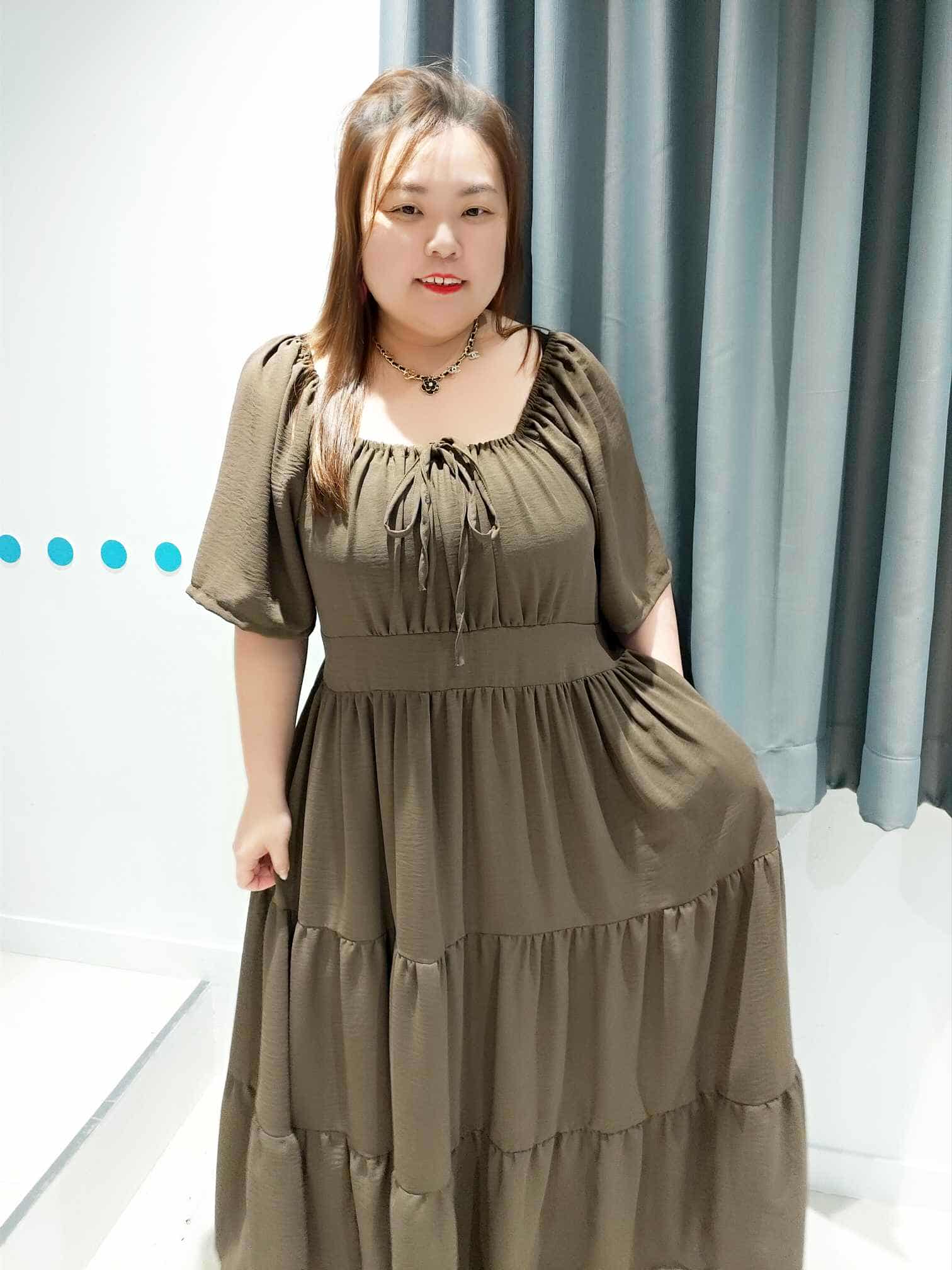 DSD08 U领拼接款连衣裙