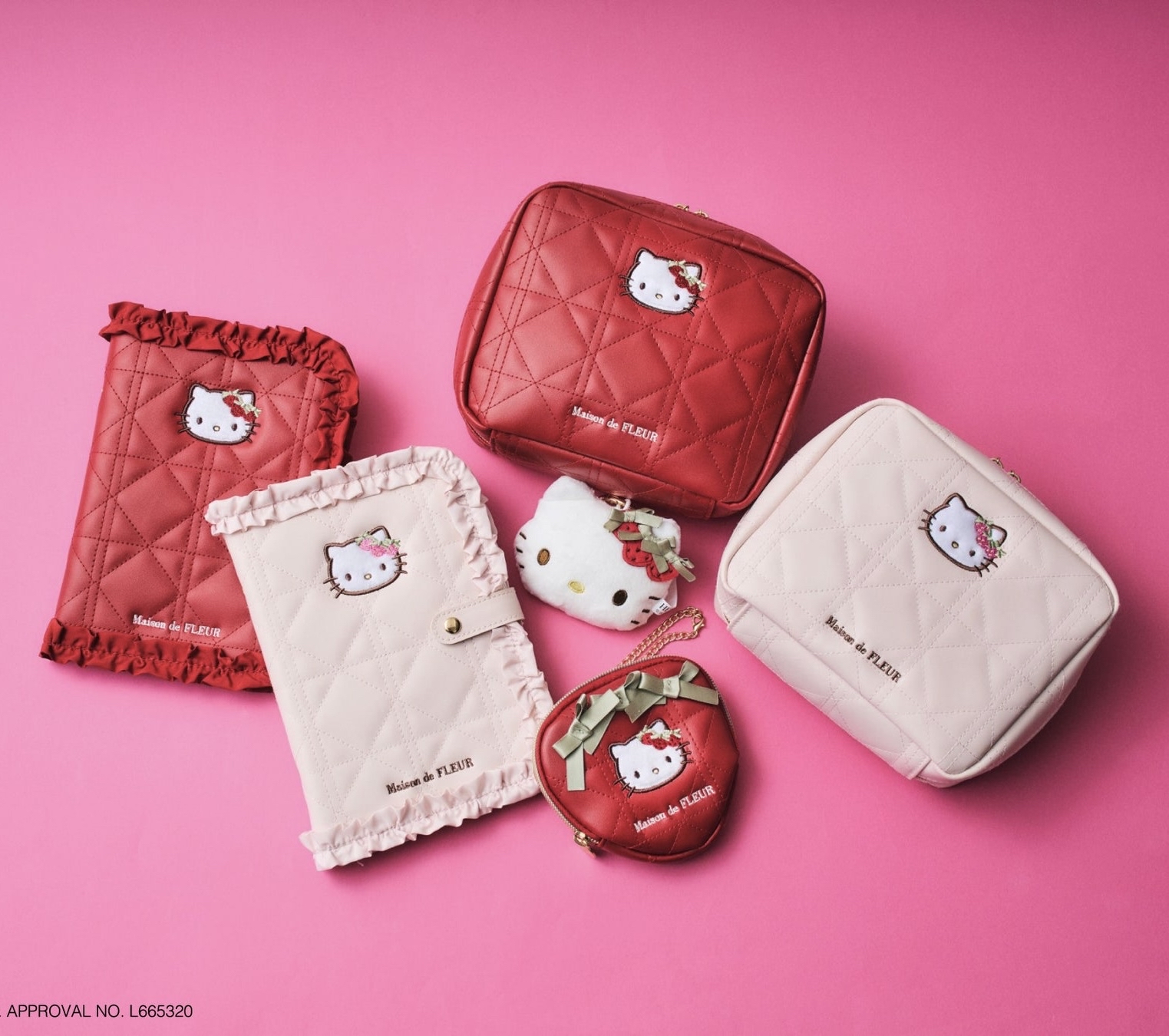 🎀【預訂】 Maison de FLEUR × Kitty 草莓掛飾包