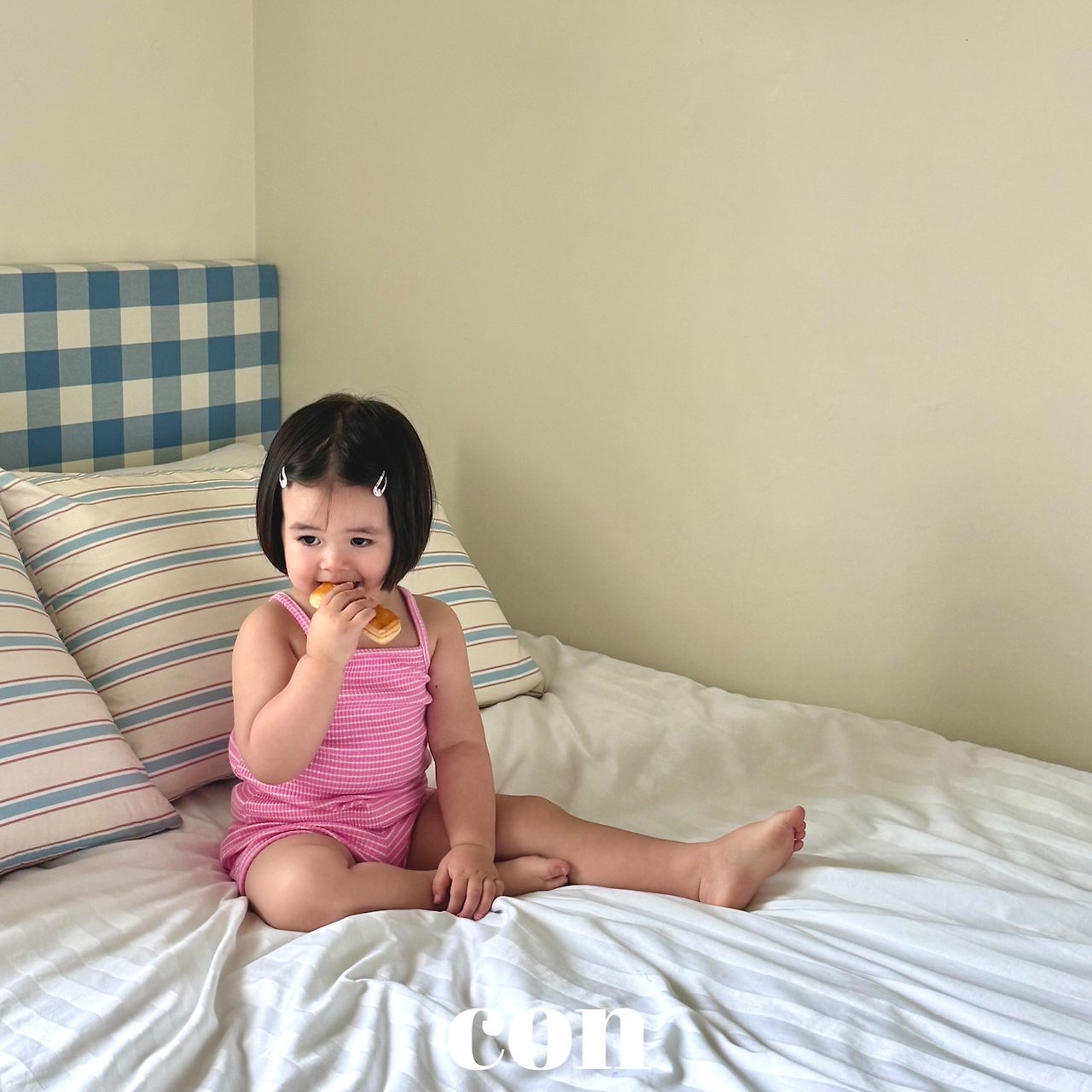 Con | stripe pants(Pink size2(78-87)/Size4(97-107)