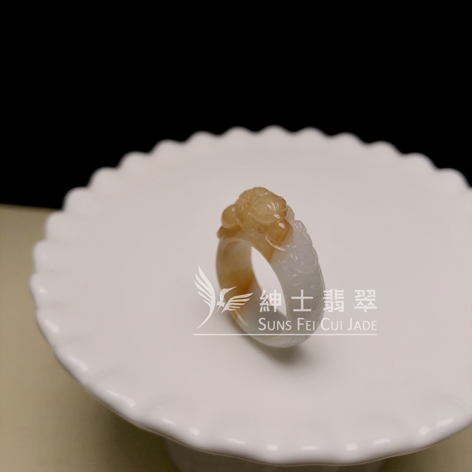 翡色三足金蟾戒指（港圈16）D00296