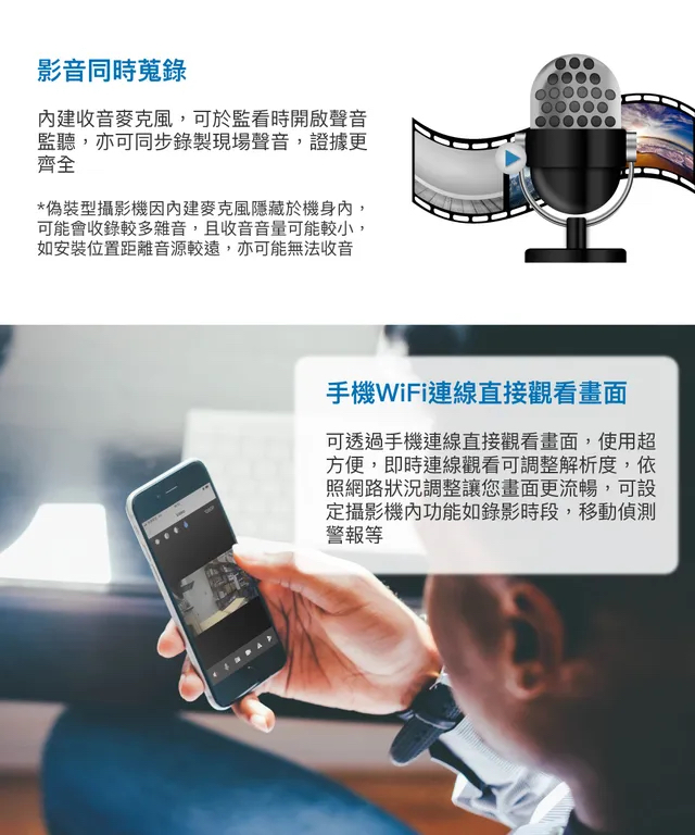 WIFI 4K 煙霧偵測器造型無線網路微型針孔攝影機(128G) 影音記錄器