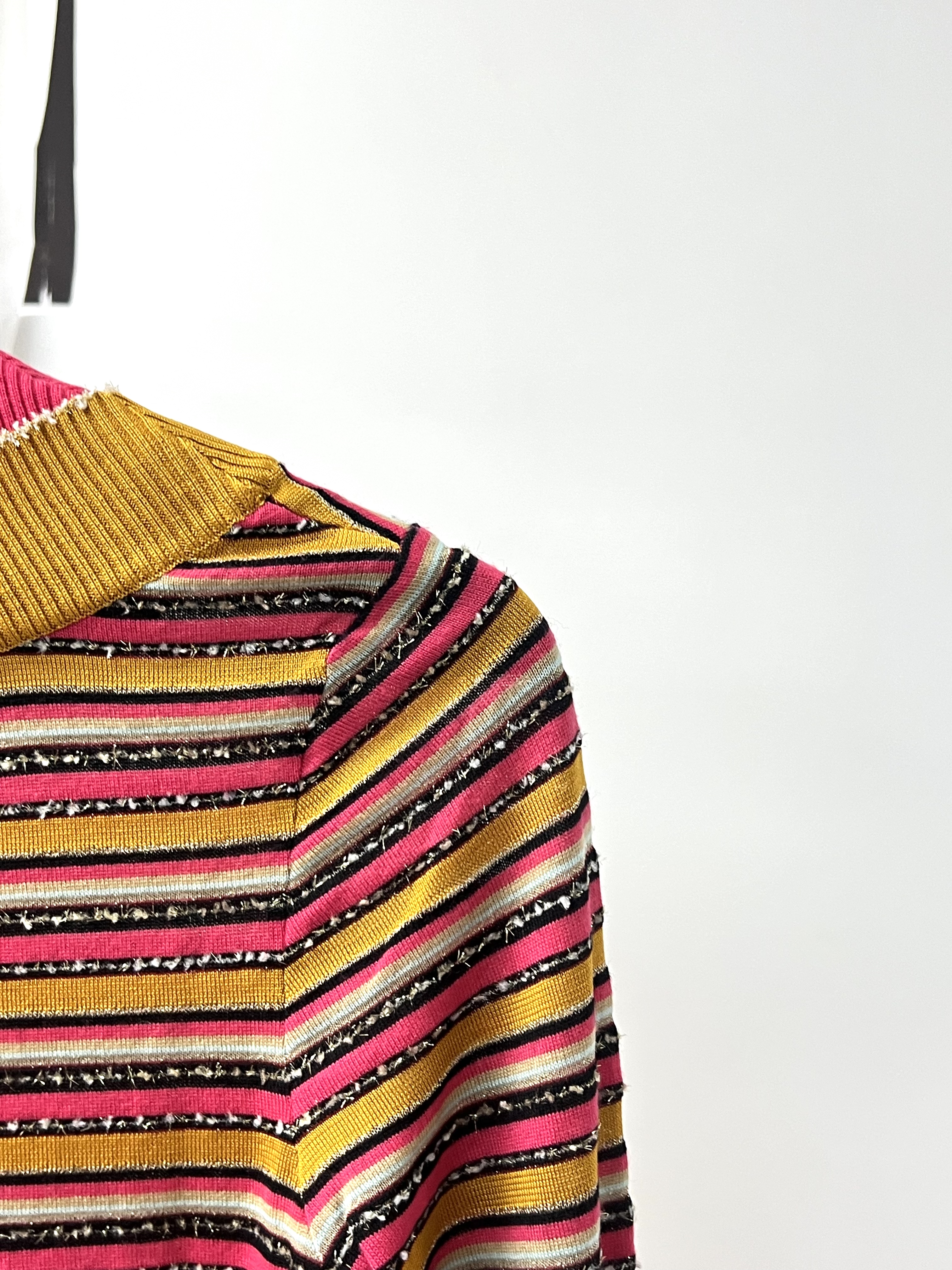 Pre-Owned CHANEL Striped Knit Mock Neck Sweater / Product Code: 26051906