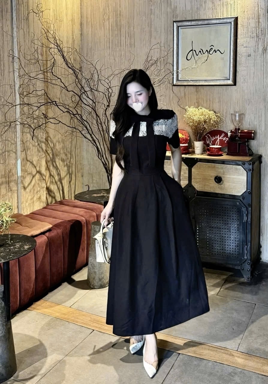 黑色优雅西装洋裝