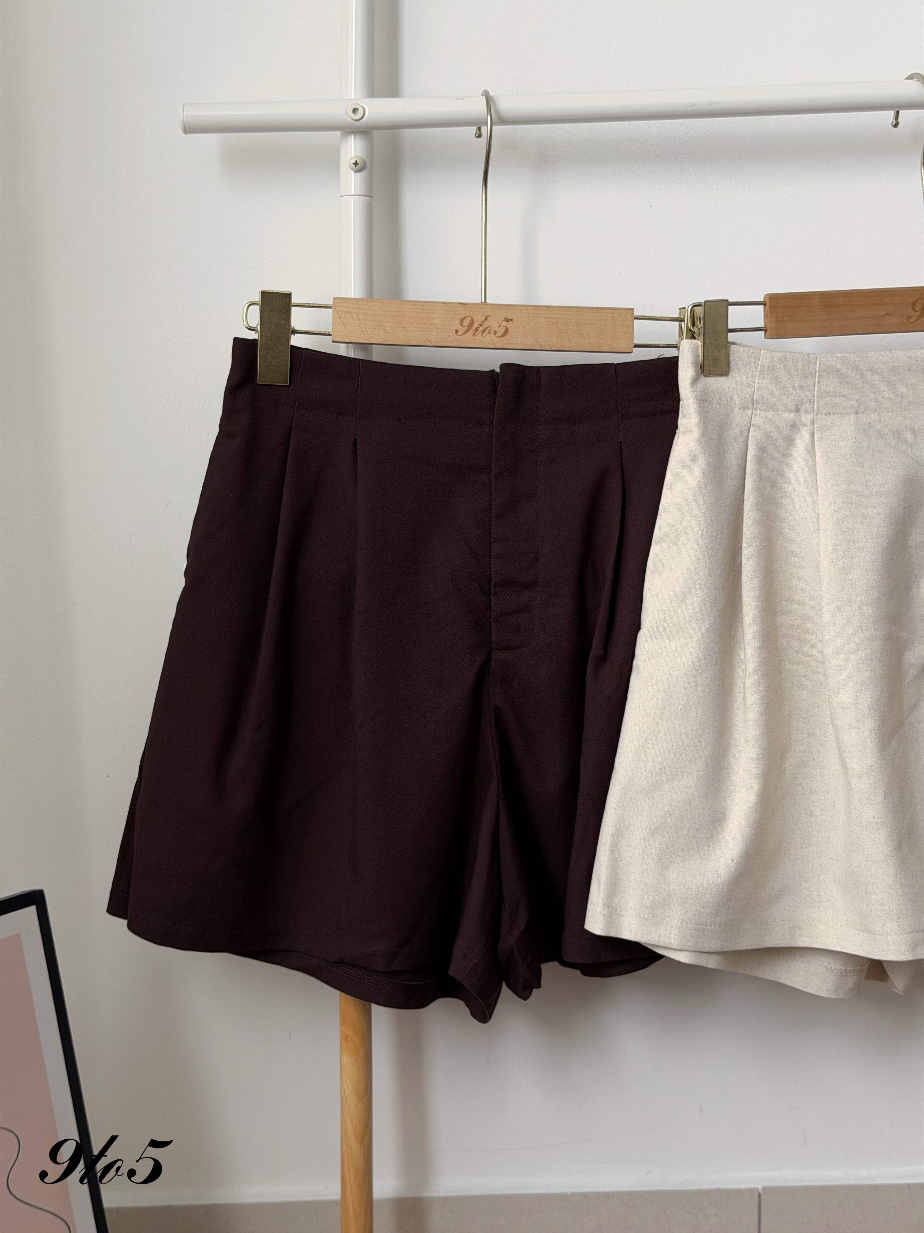 S2036 A Line Linen Short Pants - 3 Colors 