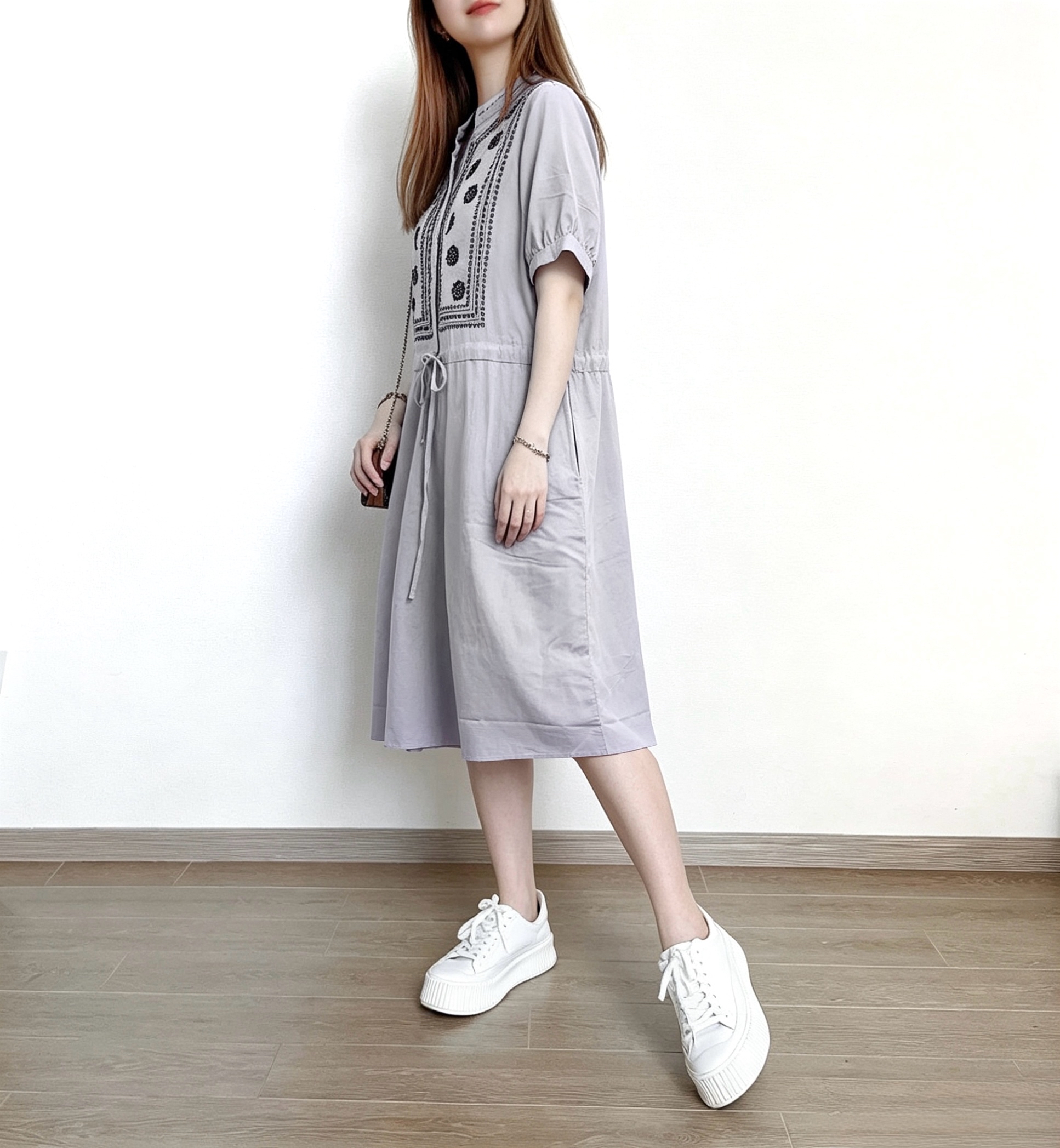 ☀️夏日優惠☀️ 日系民族刺繡花束腰Ops
