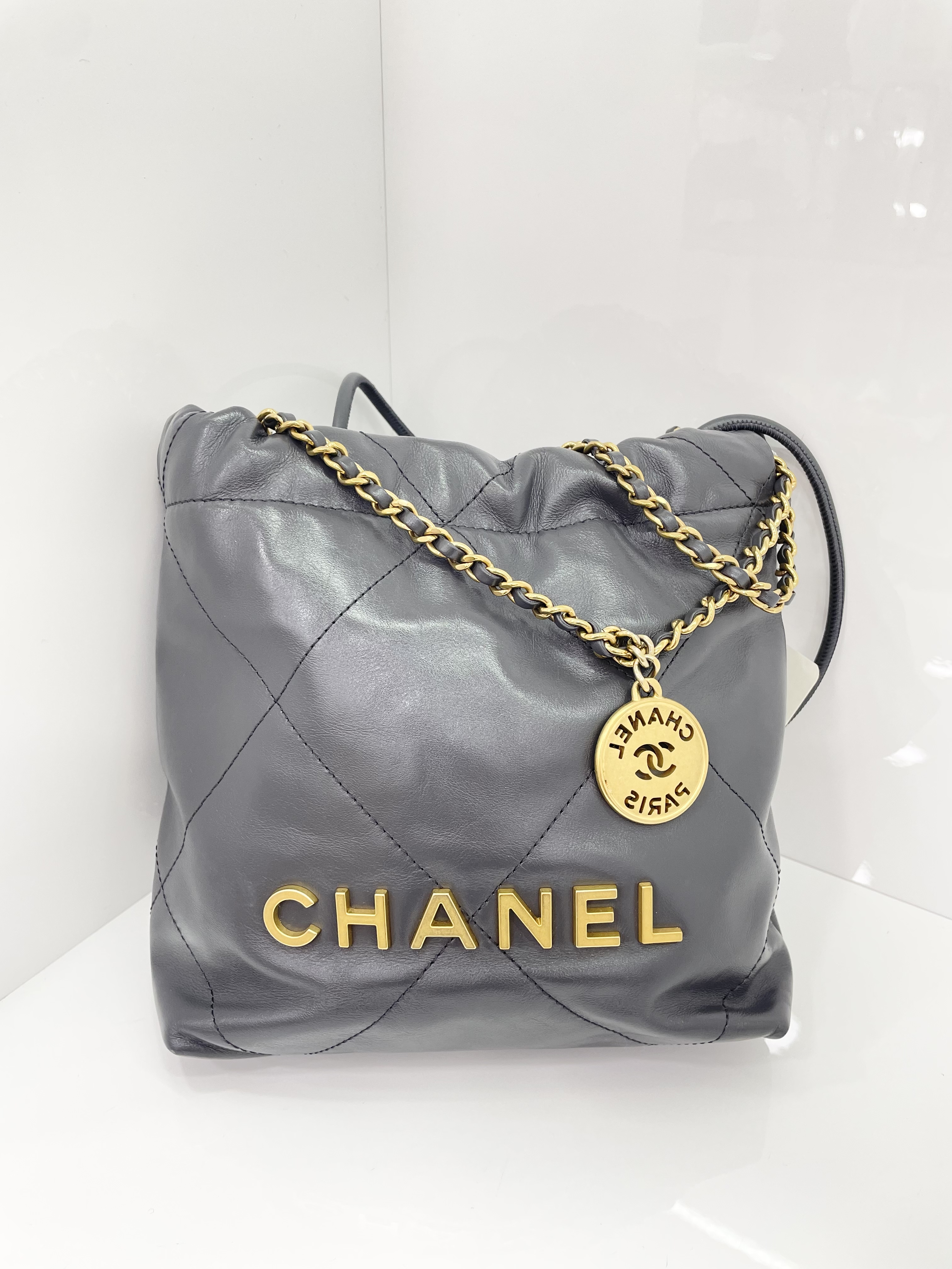 Pre-owned CHANEL Mini 22/Grey