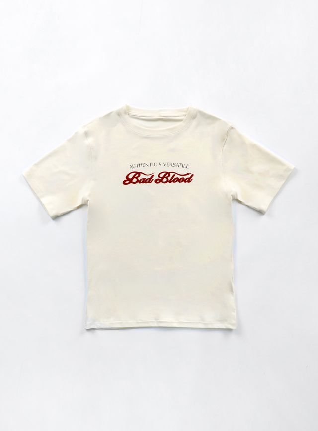 Tシャツ・カットソー BADBLOOD Script Logo Slim T-Shirt Black w-tee24-052 badblood – BBGSHOPHK